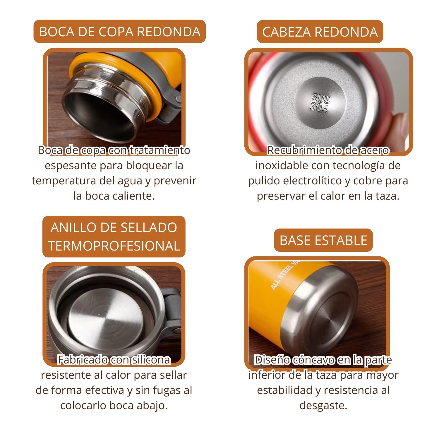 Termo Tomatodo De 600 ML Acero Inoxidable Color Amarillo - Imagen 3