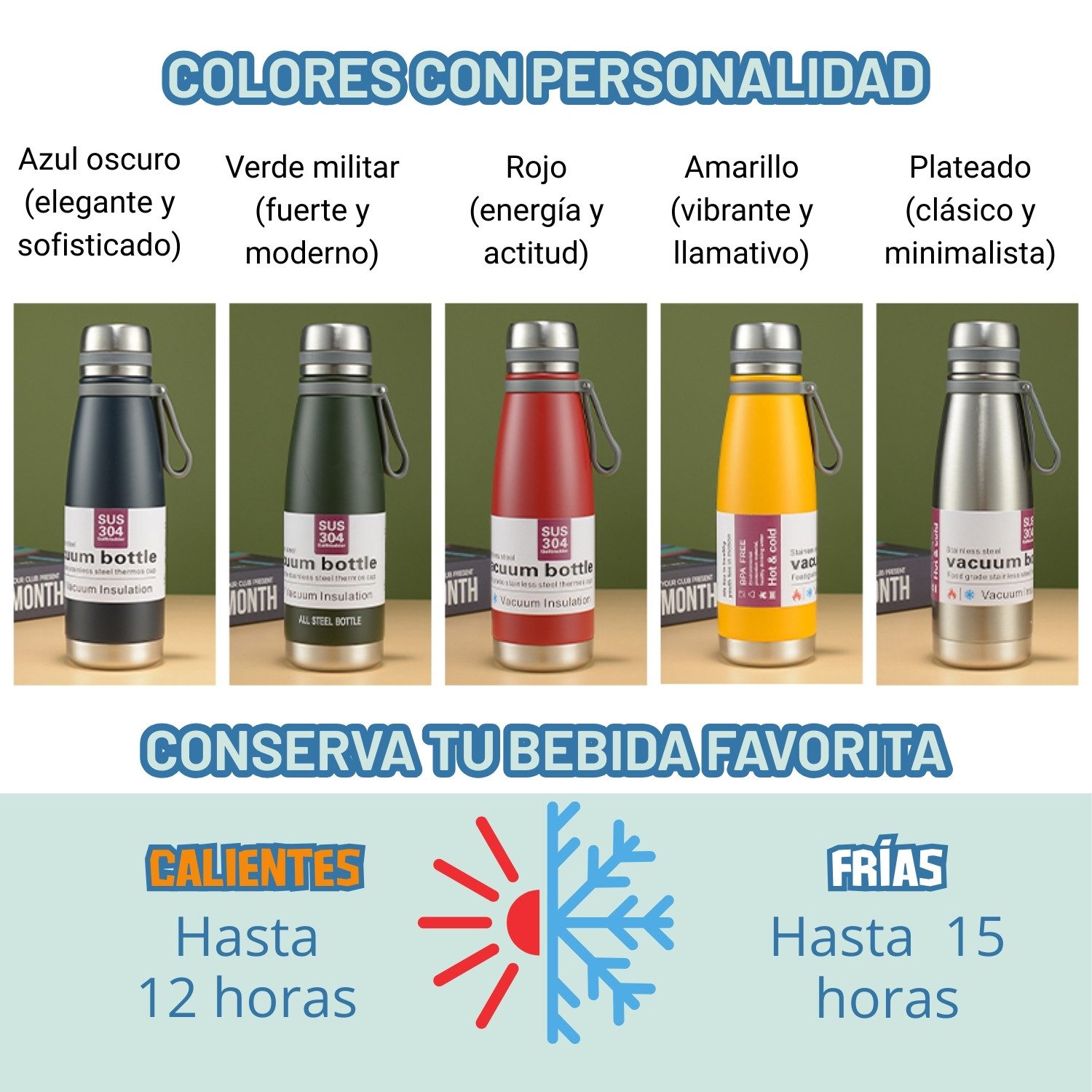 Termo Tomatodo De 600 ML Acero Inoxidable Color Amarillo - Imagen 6