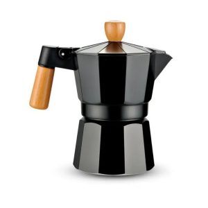 Cafetera Moka Italiana 3 Tazas - 150ml Negro Elegante