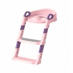 Adaptador de Baño y Escalera Portátil para Niños Rosa