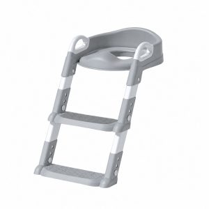 Adaptador de Baño y Escalera Portátil para Niños Gris