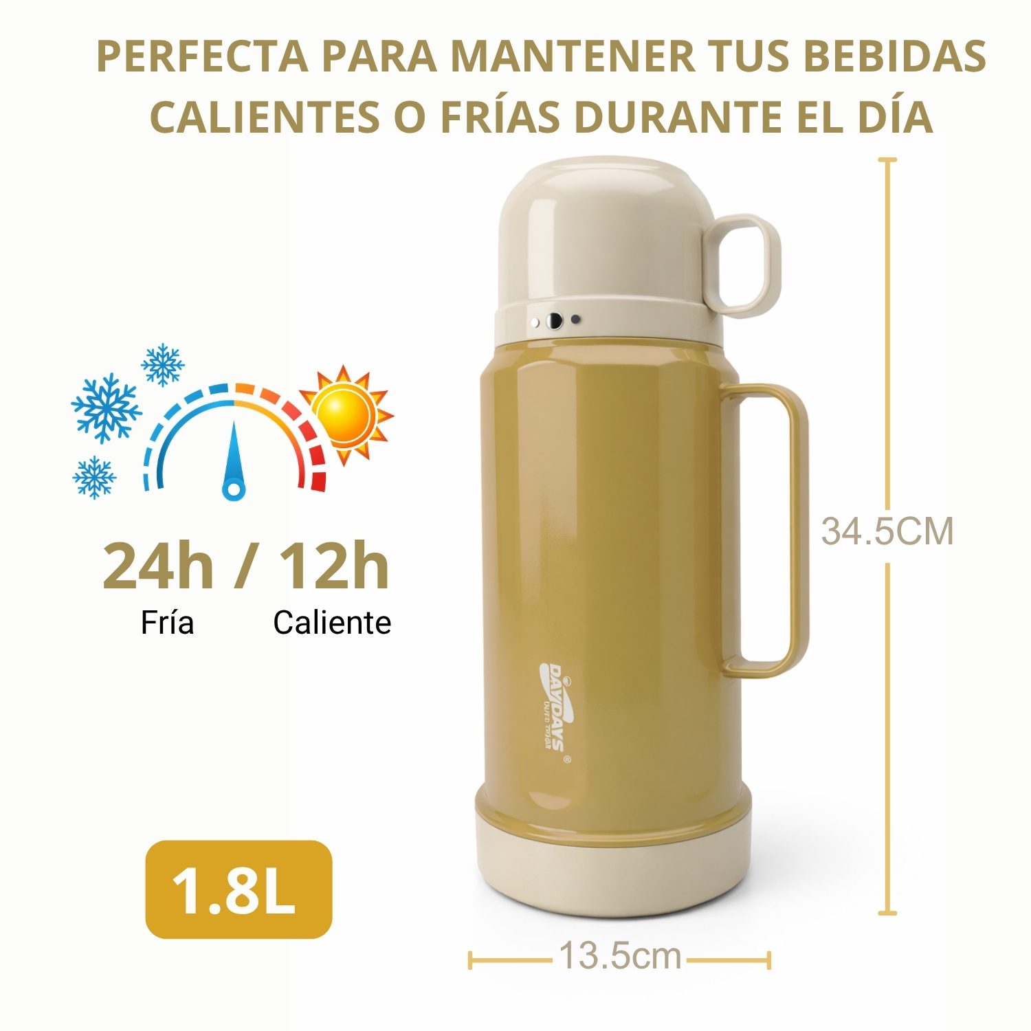 Termo 1.8 L Interior de Vidrio para Conservar Bebidas por Horas Camel - Imagen 3