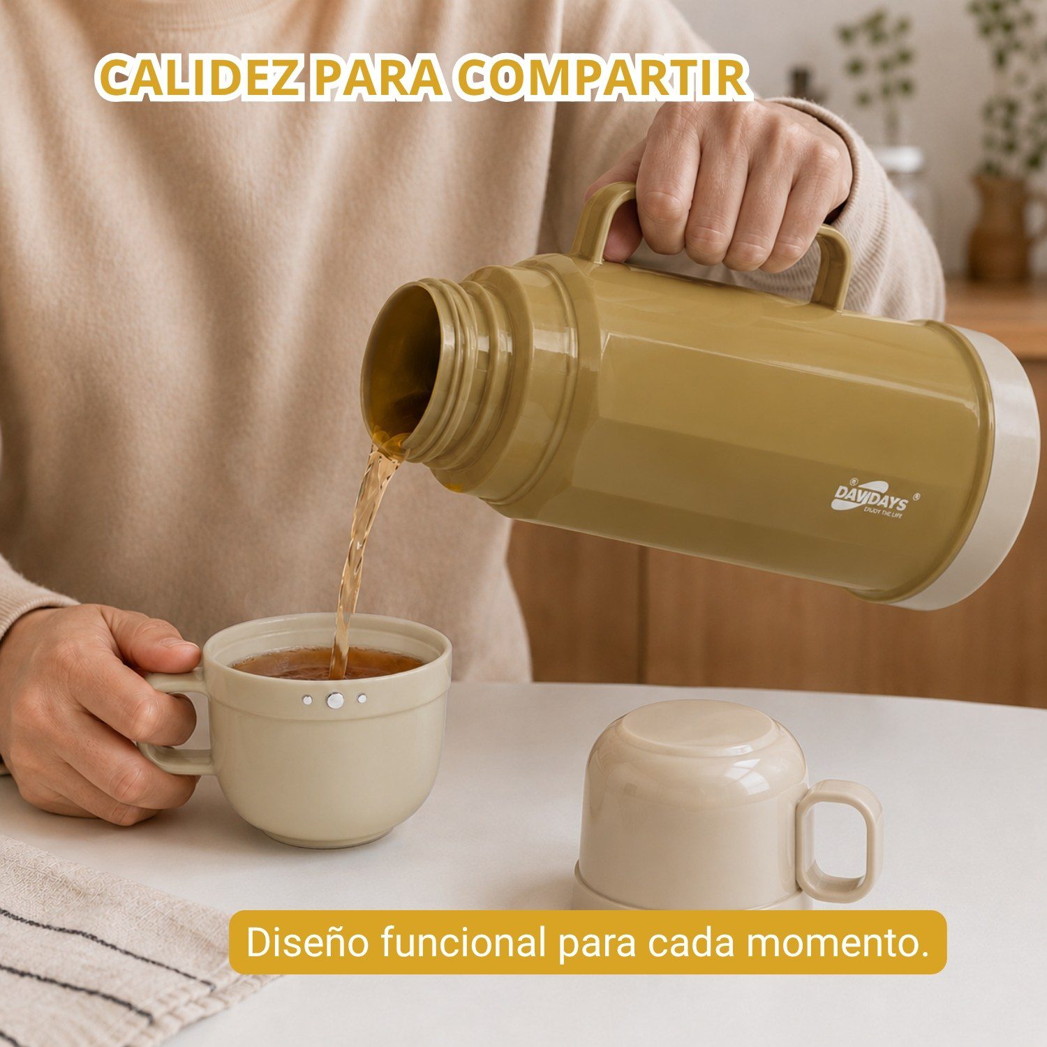 Termo 1.8 L Interior de Vidrio para Conservar Bebidas por Horas Camel - Imagen 4