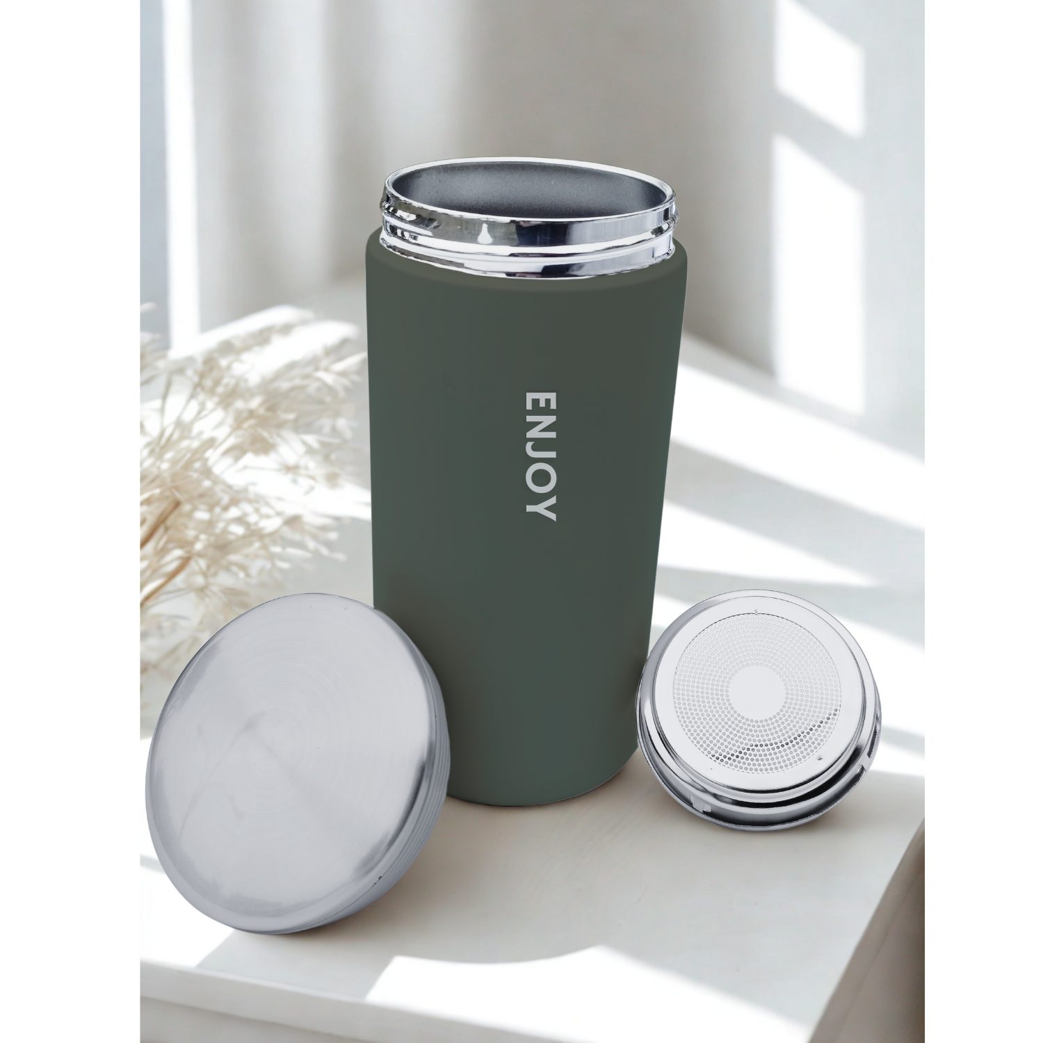 Vaso Térmico para Café Termo de Acero Inoxidable 300ML Verde - Imagen 2