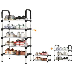 Zapatera de 5 Niveles Estante Organizador Armable Multifuncional Negro