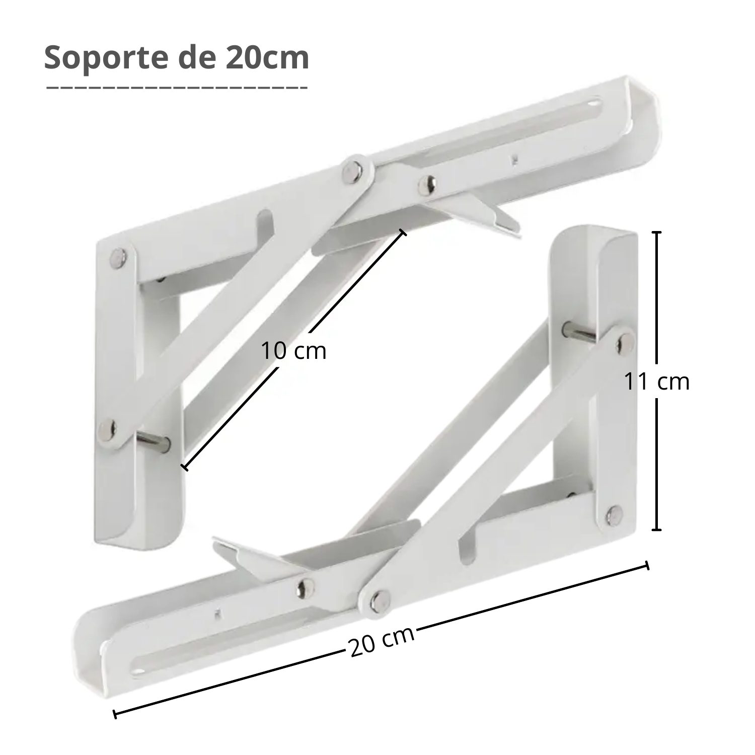 Repisa, Soporte, Ángulo Plegable Push 20cm Pack X6 - Imagen 8