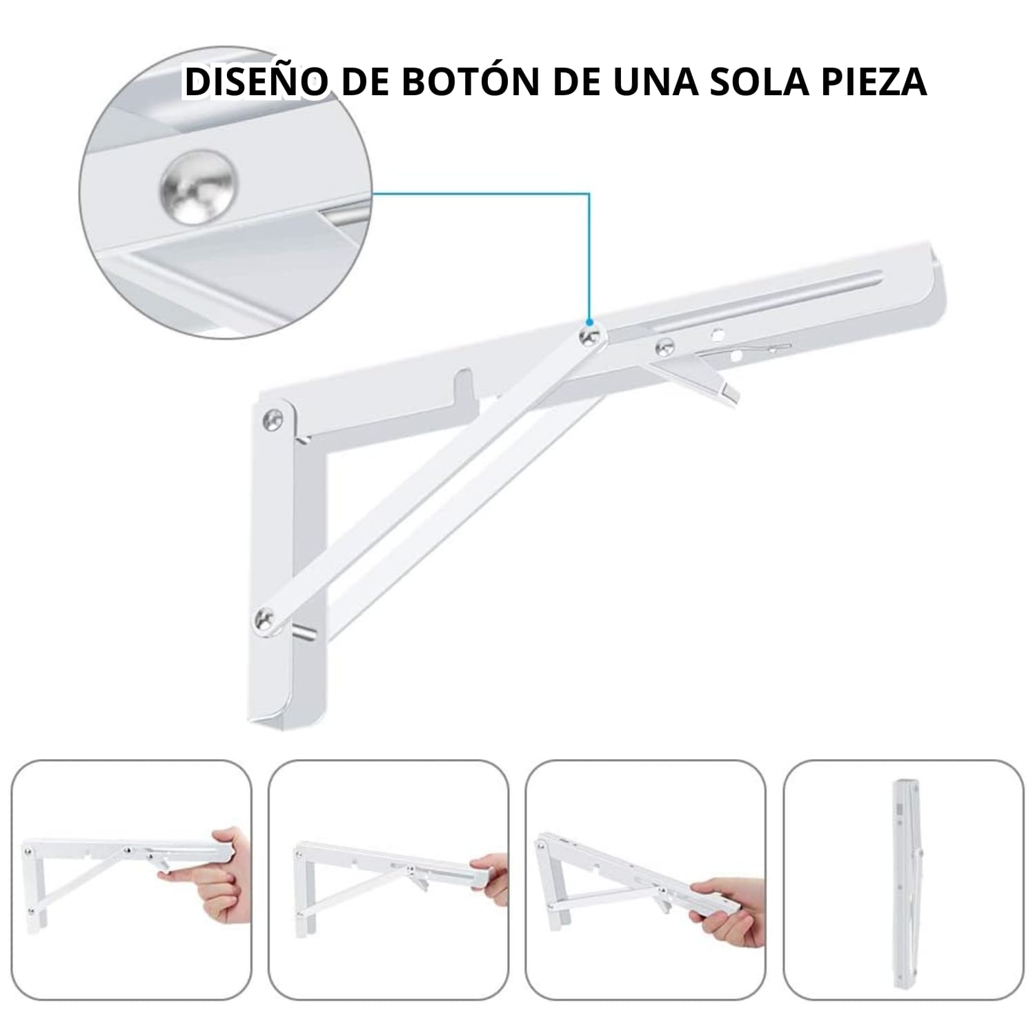 Repisa, Soporte, Ángulo Plegable Push 20cm Pack X6 - Imagen 7