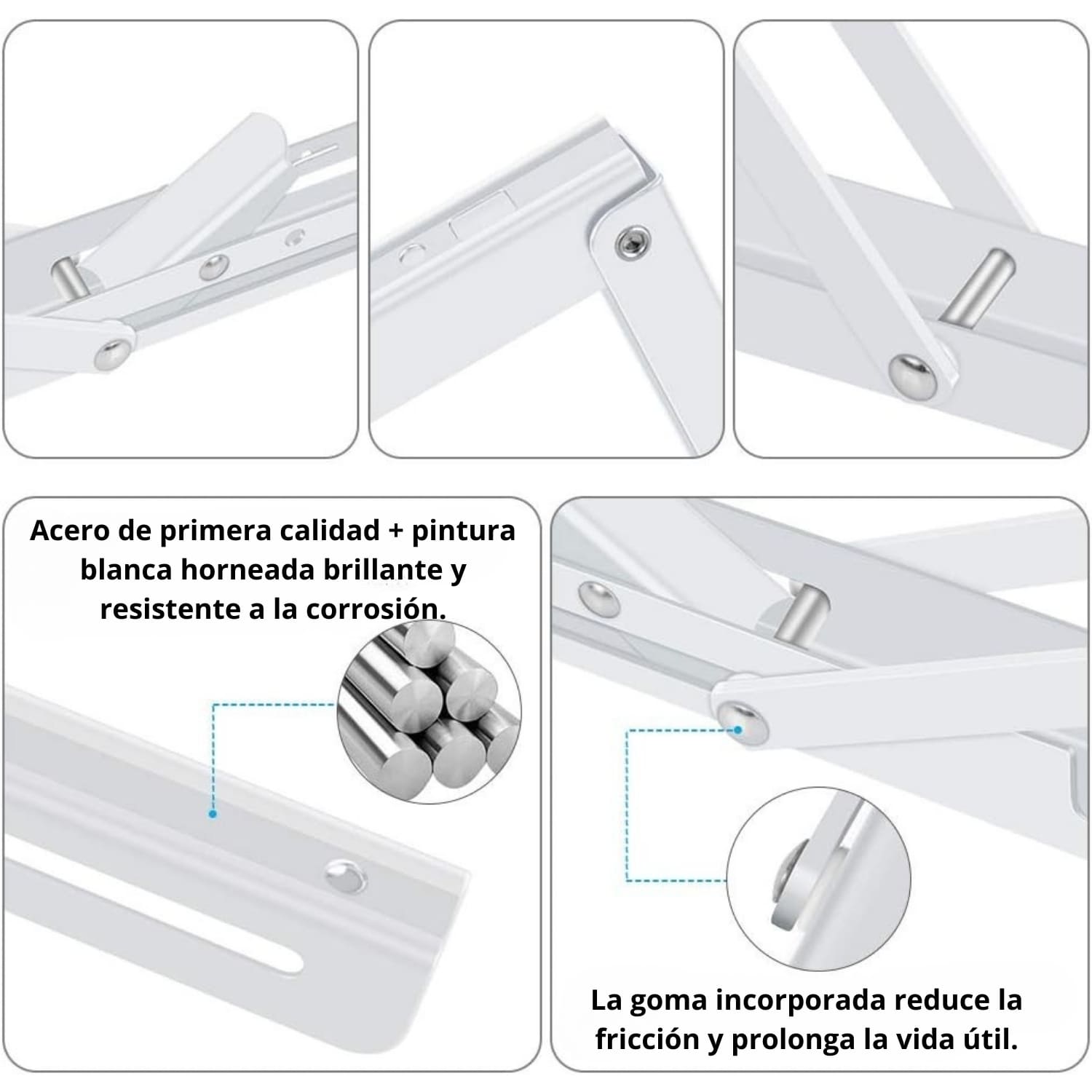 Repisa, Soporte, Ángulo Plegable Push 20cm Pack X6 - Imagen 4
