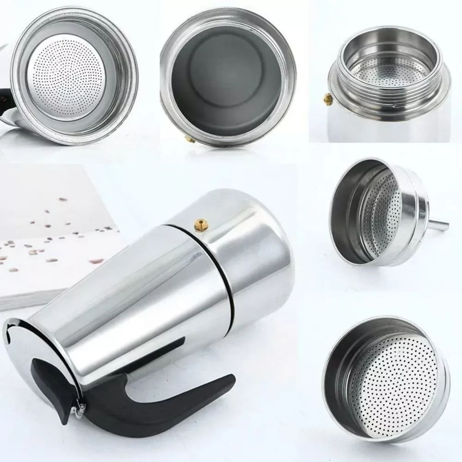Cafetera Espresso Maker Italiana 4 Tazas Acero Inoxidable - Imagen 2