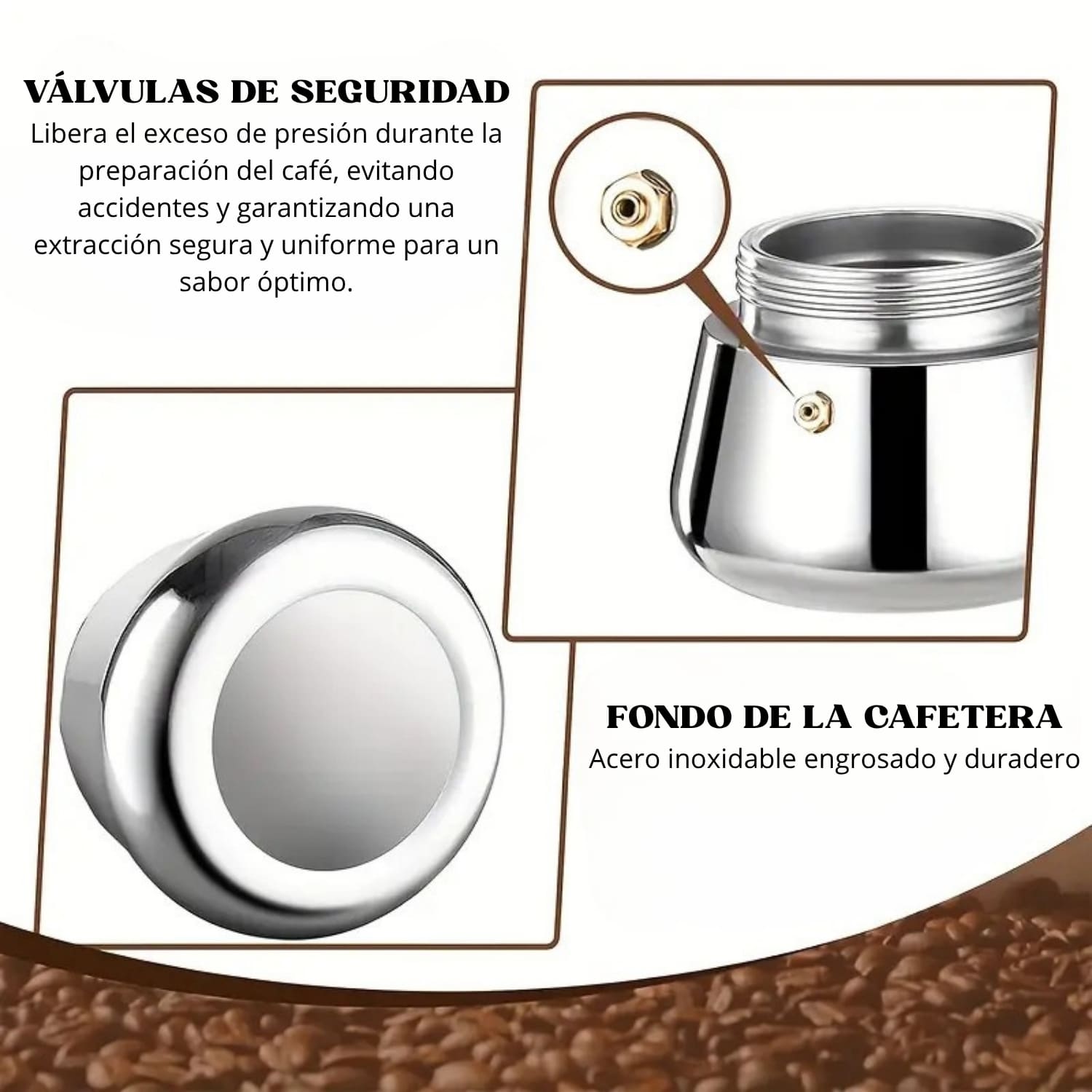 Cafetera Espresso Maker Italiana 4 Tazas Acero Inoxidable - Imagen 3