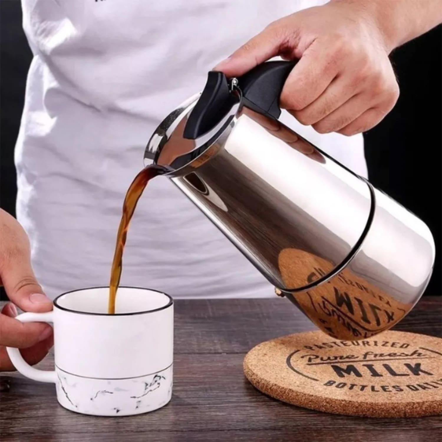 Cafetera Espresso Maker Italiana 4 Tazas Acero Inoxidable - Imagen 6
