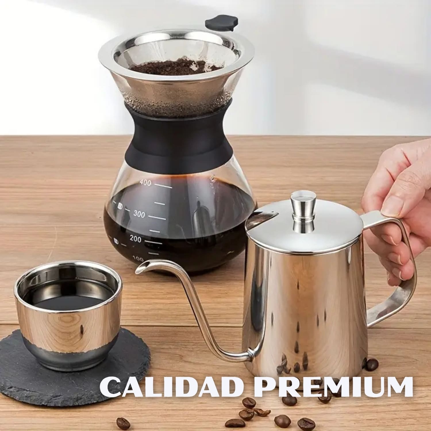 Jarra Cuello de Cisne 600ml Inox, para Cafetera por Goteo - Imagen 2