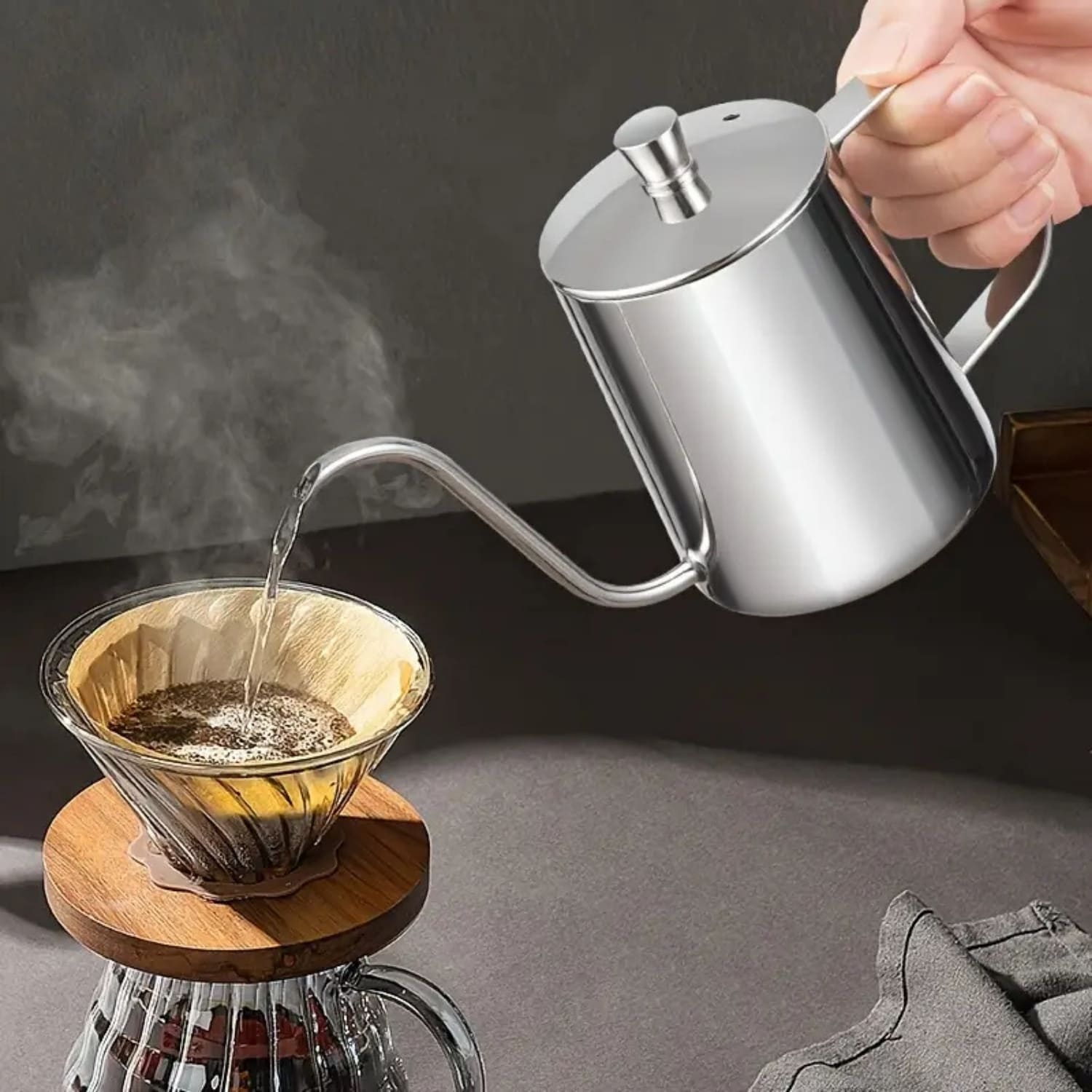 Jarra Cuello de Cisne 600ml Inox, para Cafetera por Goteo - Imagen 3