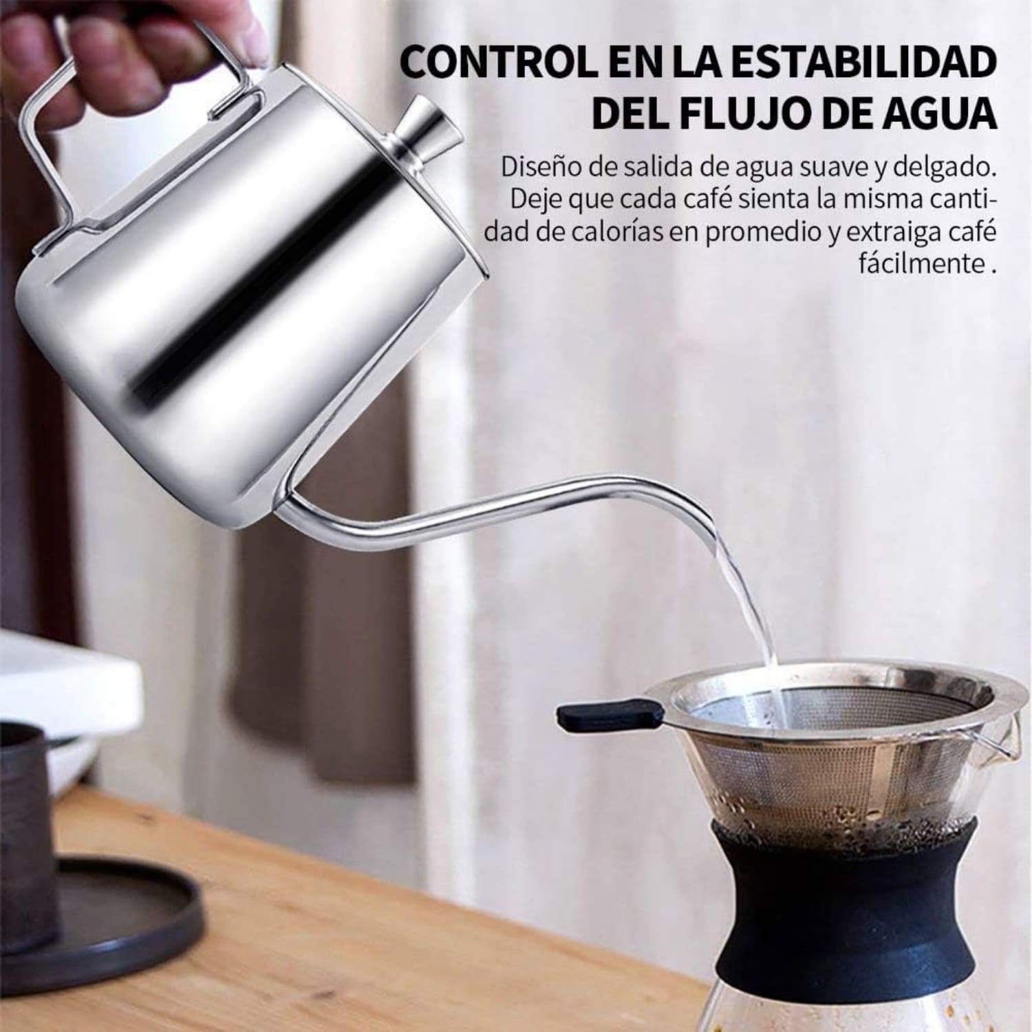Jarra Cuello de Cisne 600ml Inox, para Cafetera por Goteo - Imagen 5