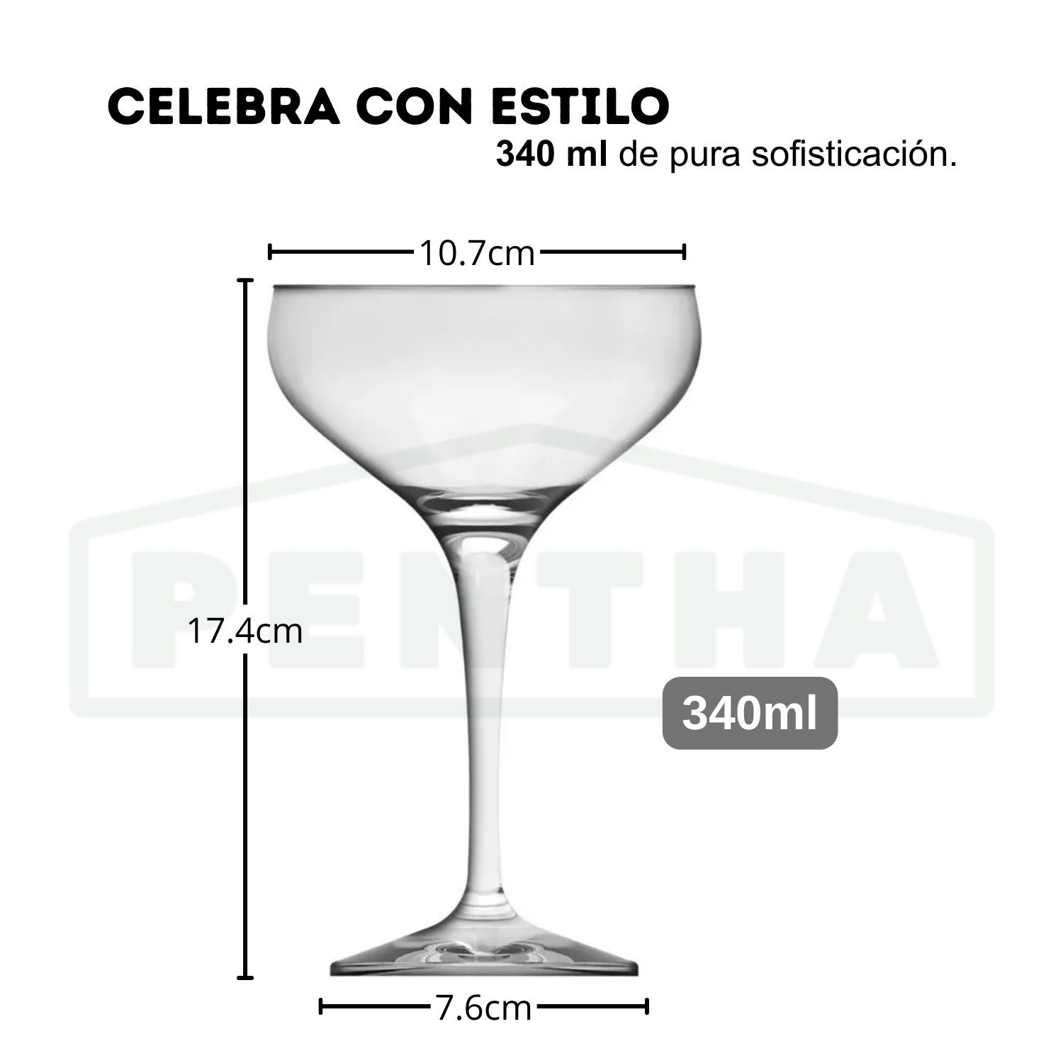 Copa para Martini o Manhattan 340ml Set de Copas Mistic Nadir - Imagen 3