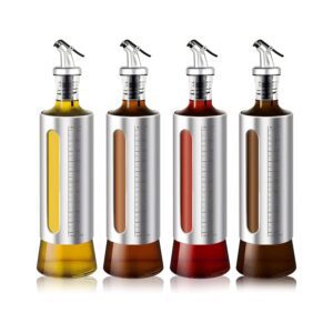 Aceitero Frasco Dispensador Especiero de Vidrio 500ml Pack X4