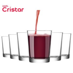Vaso de Vidrio Cristar Herradura Liso 7oz, Set de Vasos Cristar
