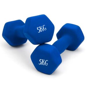 Mancuerna De Vinilo 5Kg 2 Pesas Plastificadas Azul