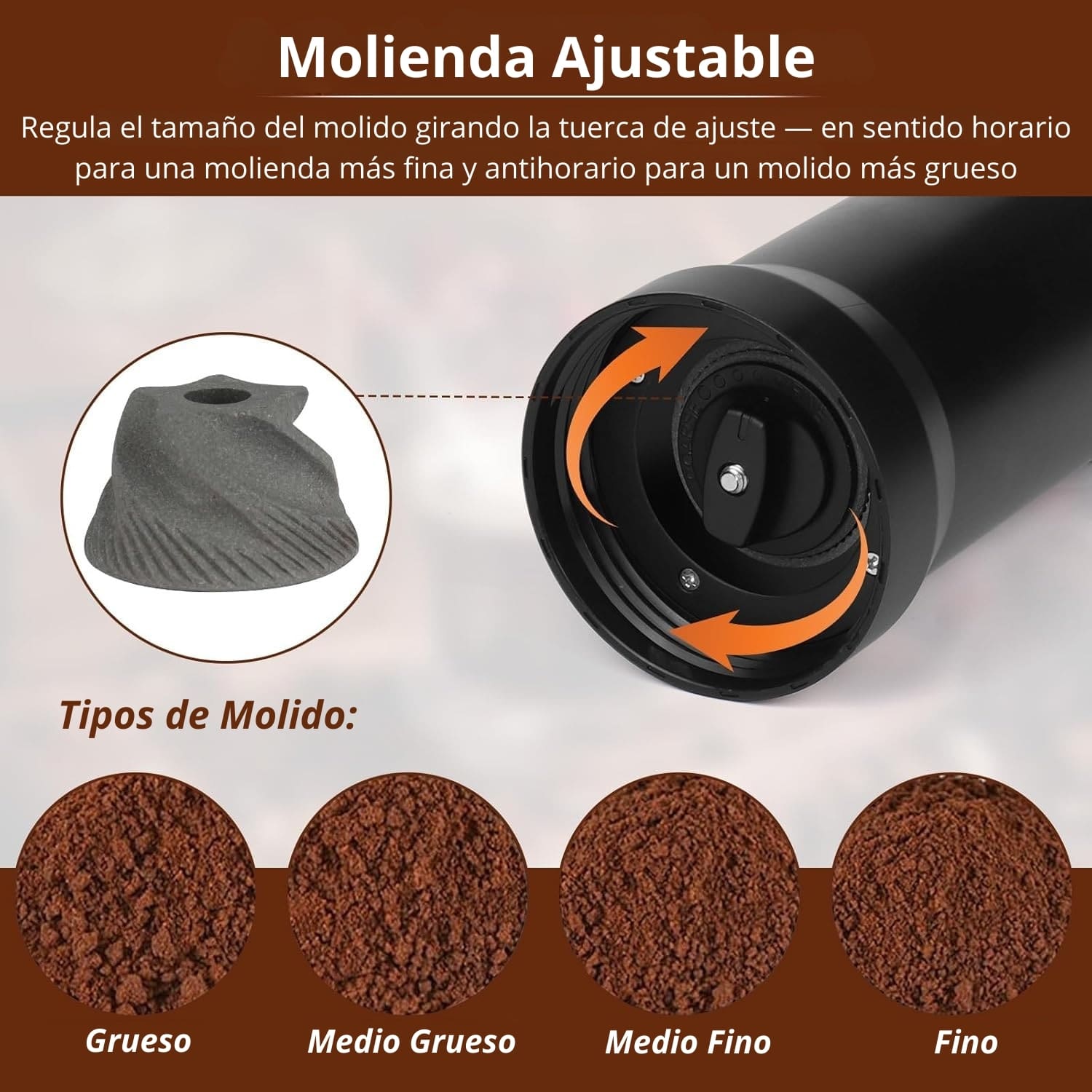Molinillo Manual Para Café, Granos y Especias - Imagen 2