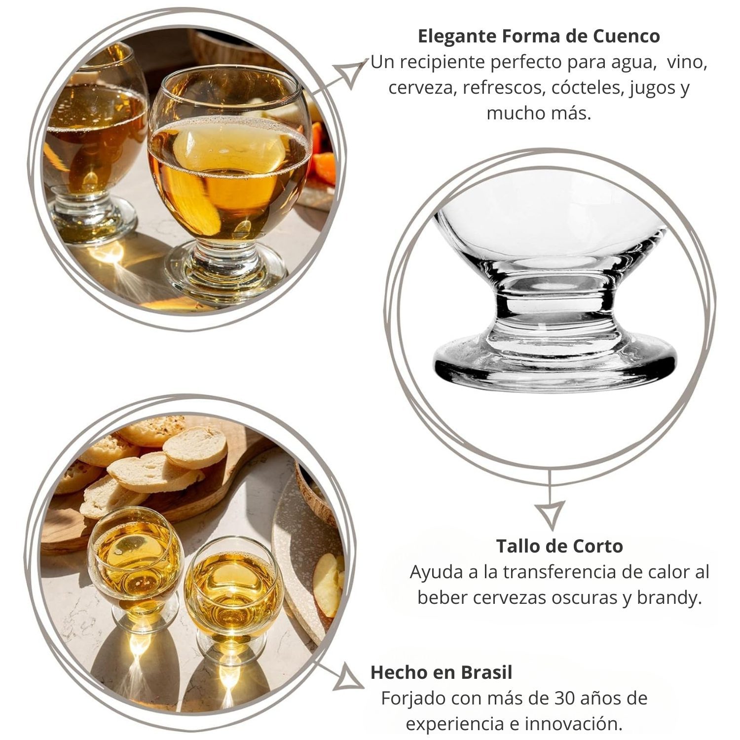 Copa Paulista de Vino 200ml, Copas Nadir Tallo Pequeño 7402 - Imagen 3