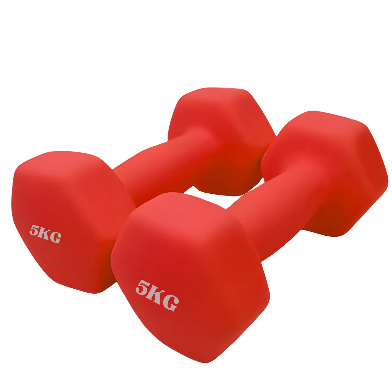 Mancuerna De Vinilo 5Kg 2 Pesas Plastificadas Rojo