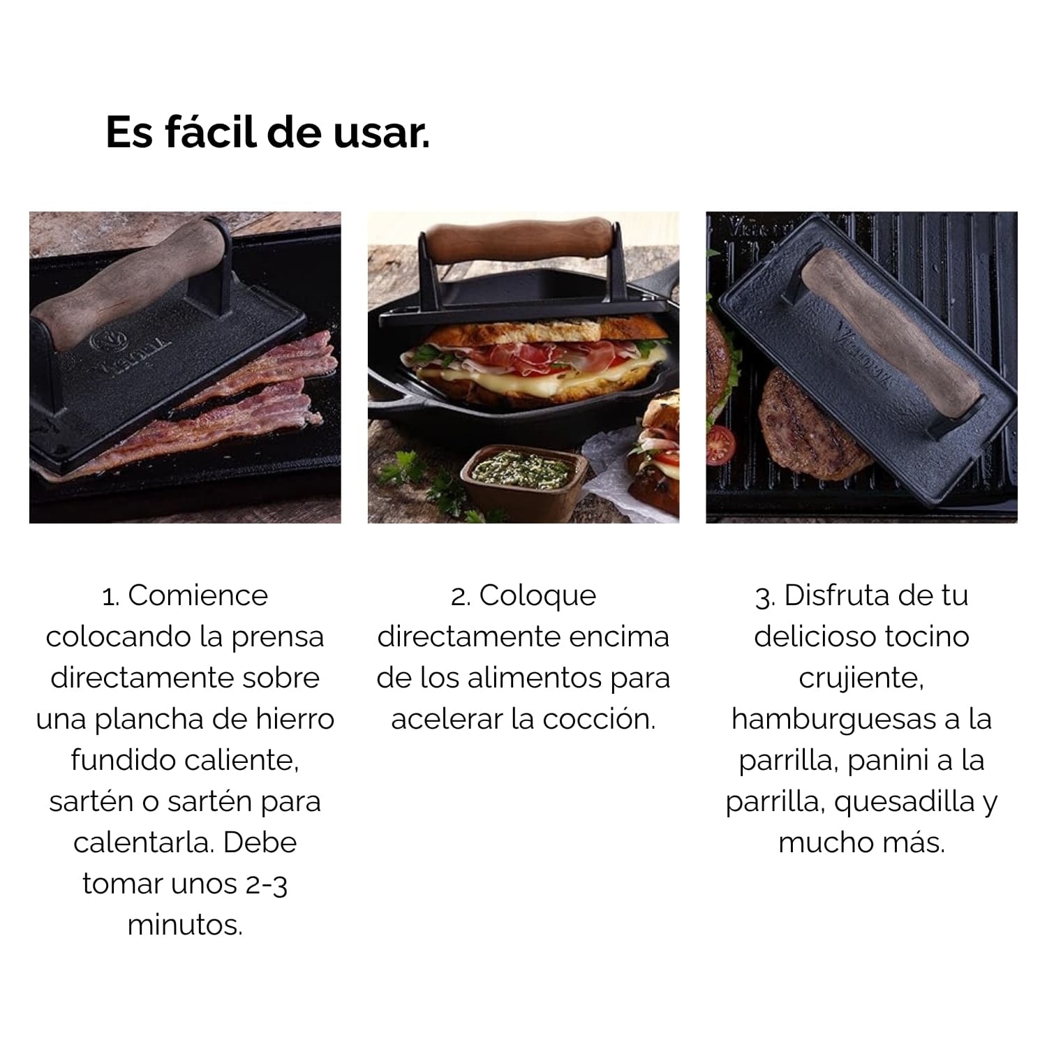 Plancha Parrillera (Pisador De Carnes) 22 cm Esmaltado - Imagen 2