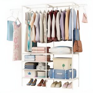 Ropero Armario Closet Perchero Organizador Ropa 2 Cuerpos Blanco