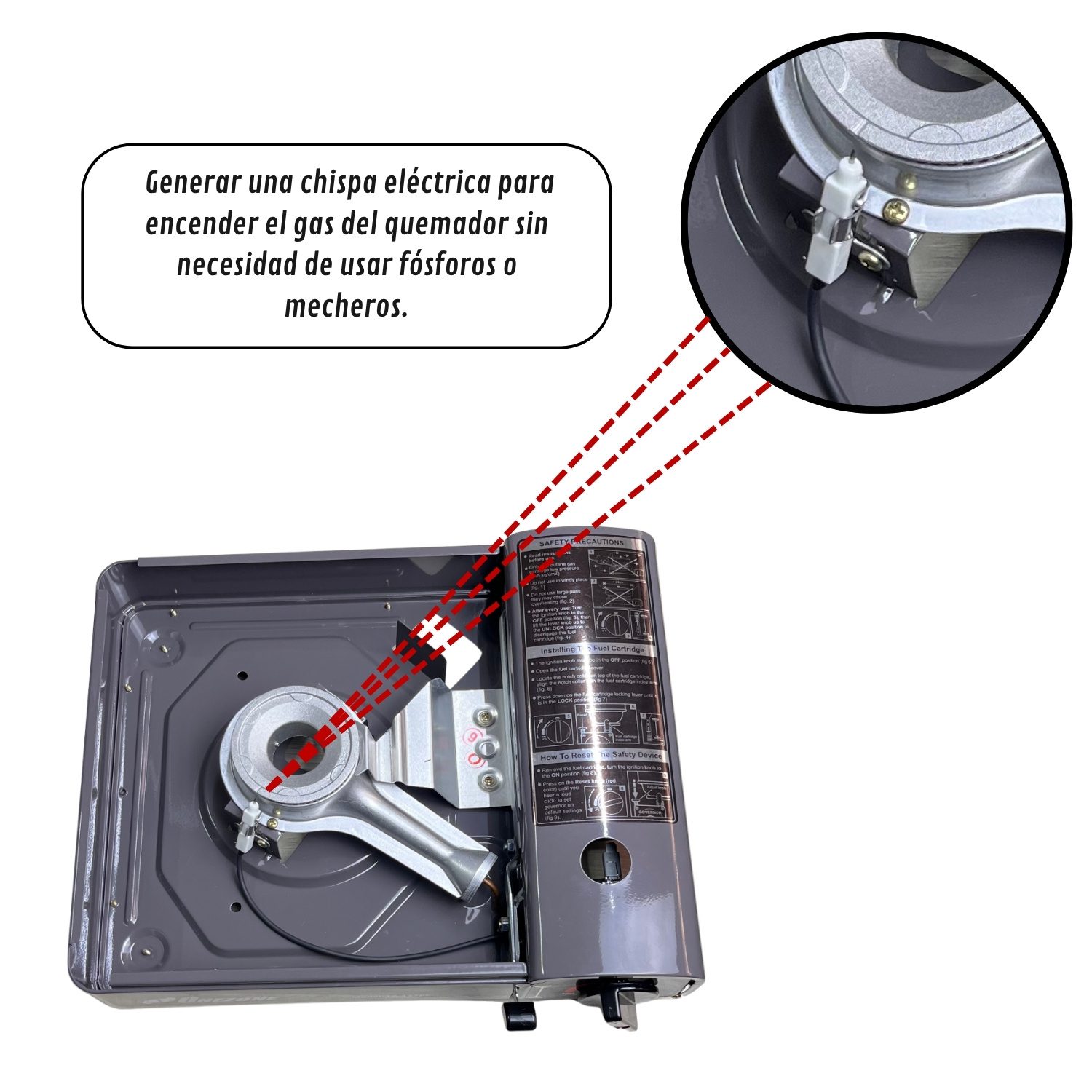 Cocina Estufa Portatil Onezone 1 Hornilla Ideal para Camping + Gas - Imagen 2