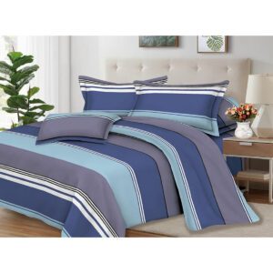 Juego de Sábanas 100% Suave Algodón 2Plazas 4 Piezas 2000 Hilos Azul Atlántico