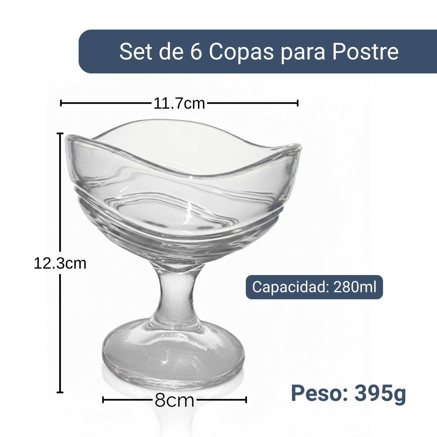 Copa para Postre y Helados 280ml, Set de 6 Unidades - Imagen 5