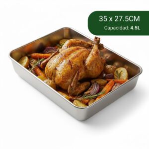 Bandeja de Acero Inoxidable para Horno (4.5L) 35 x 27.5 x 5.8 cm