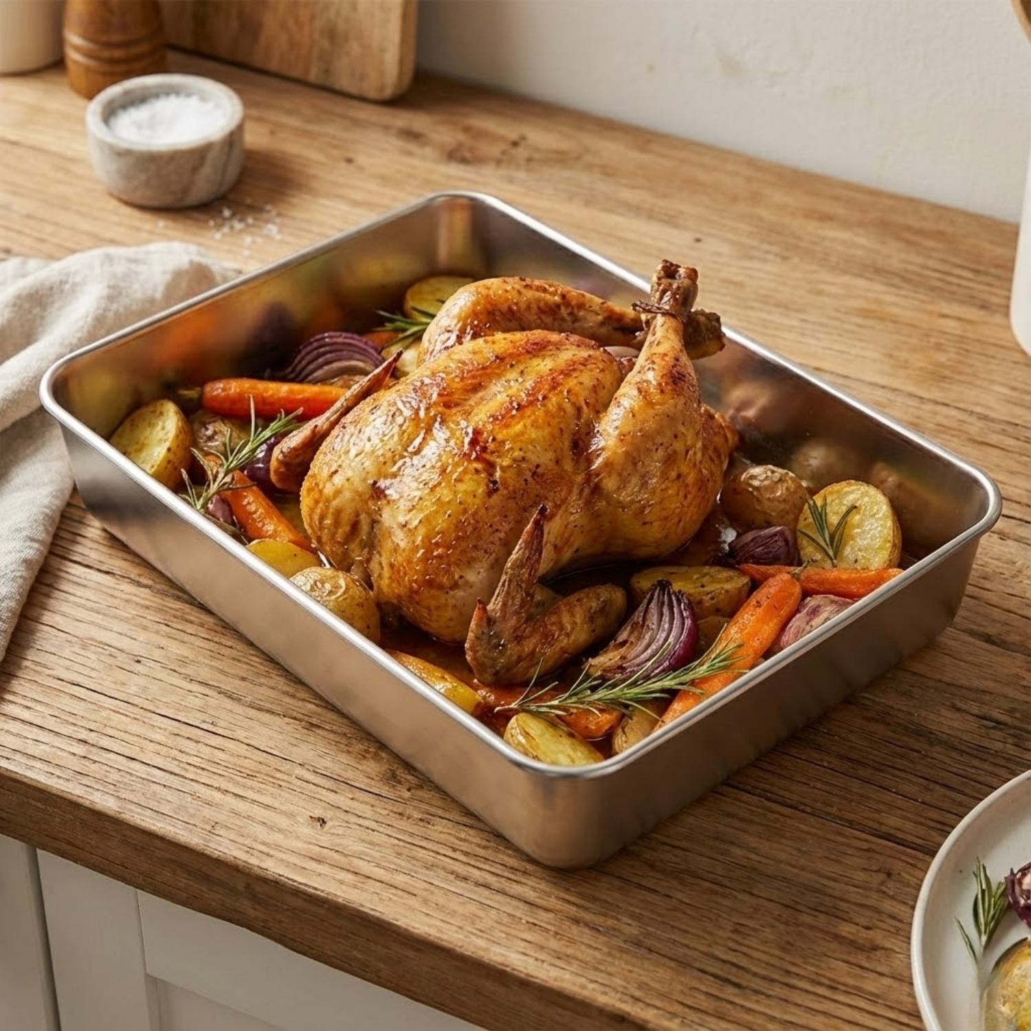 Bandeja de Acero Inoxidable para Horno (4.5L) 35 x 27.5 x 5.8 cm - Imagen 6