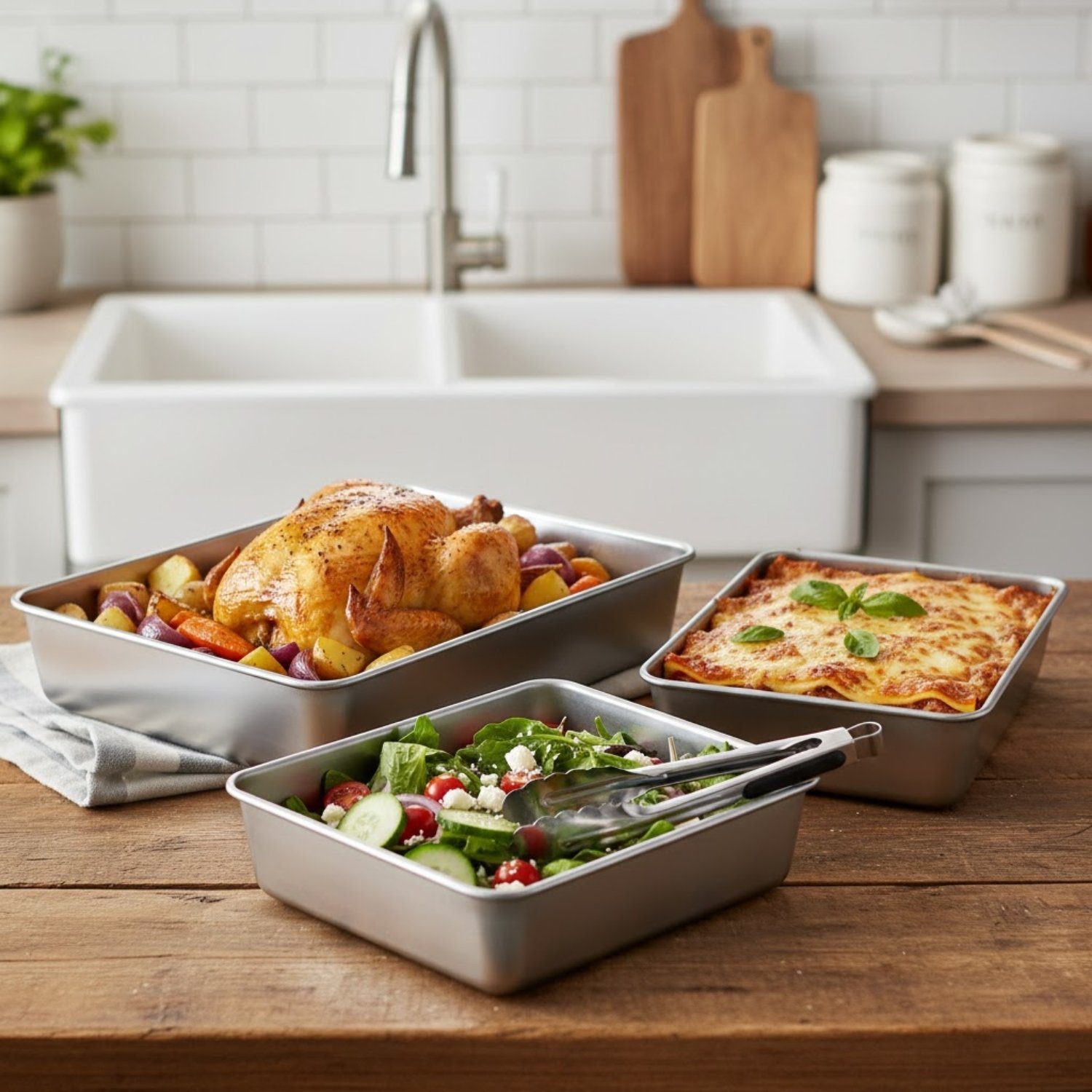 Bandeja de Acero Inoxidable para Horno (4.5L) 35 x 27.5 x 5.8 cm - Imagen 7