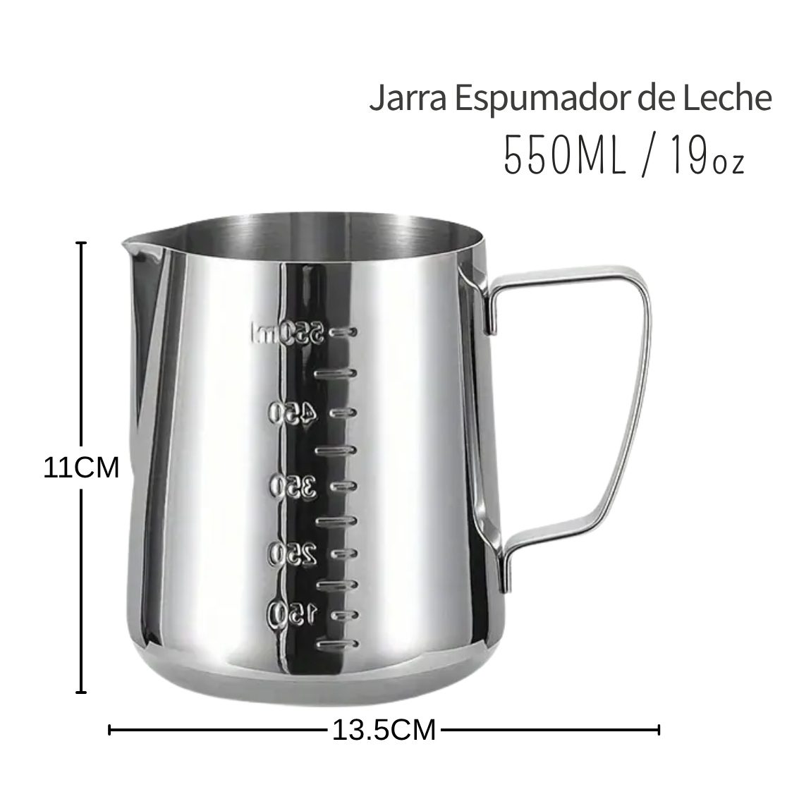 Jarra Barista Espumador de Leche 550ml - Imagen 4