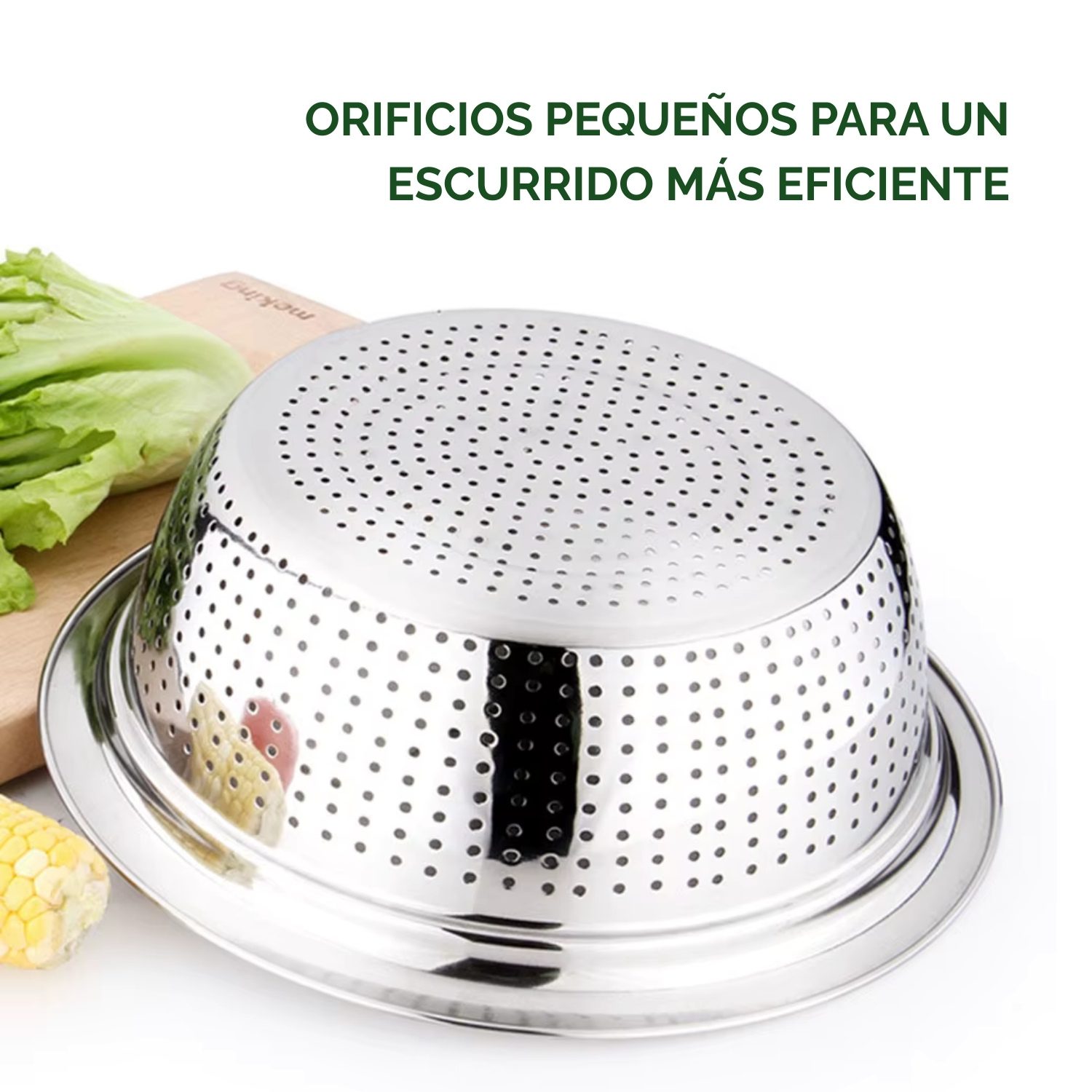 Cesto Colador Acero Inoxidable 20cm Pack x2 - Imagen 3