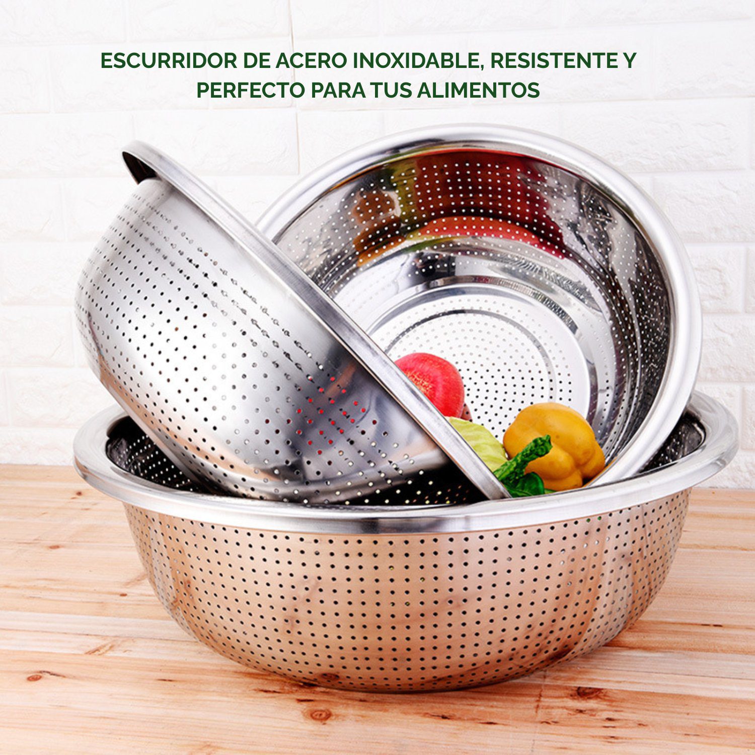 Cesto Colador Acero Inoxidable 20cm Pack x2 - Imagen 6