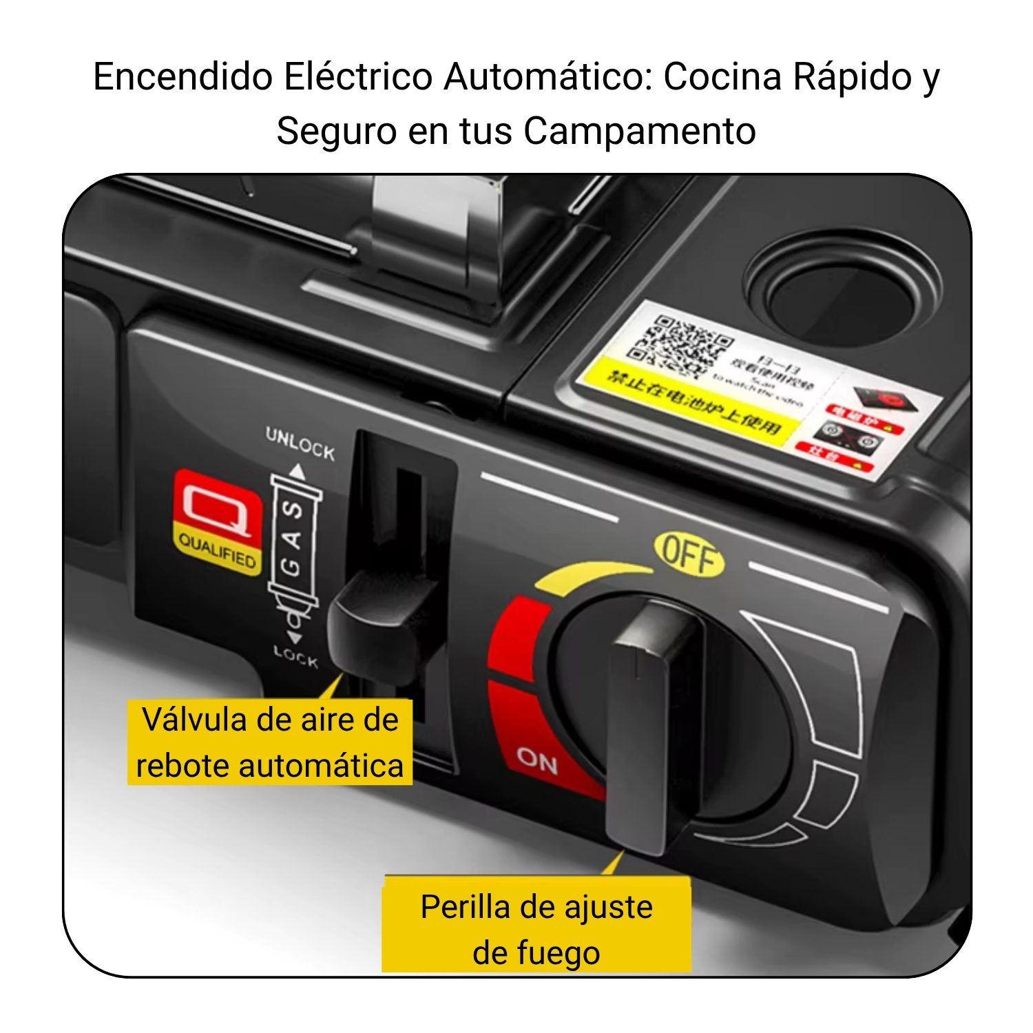 Cocina Estufa Portatil de 1 Hornilla Dual Ideal para Camping - Imagen 3