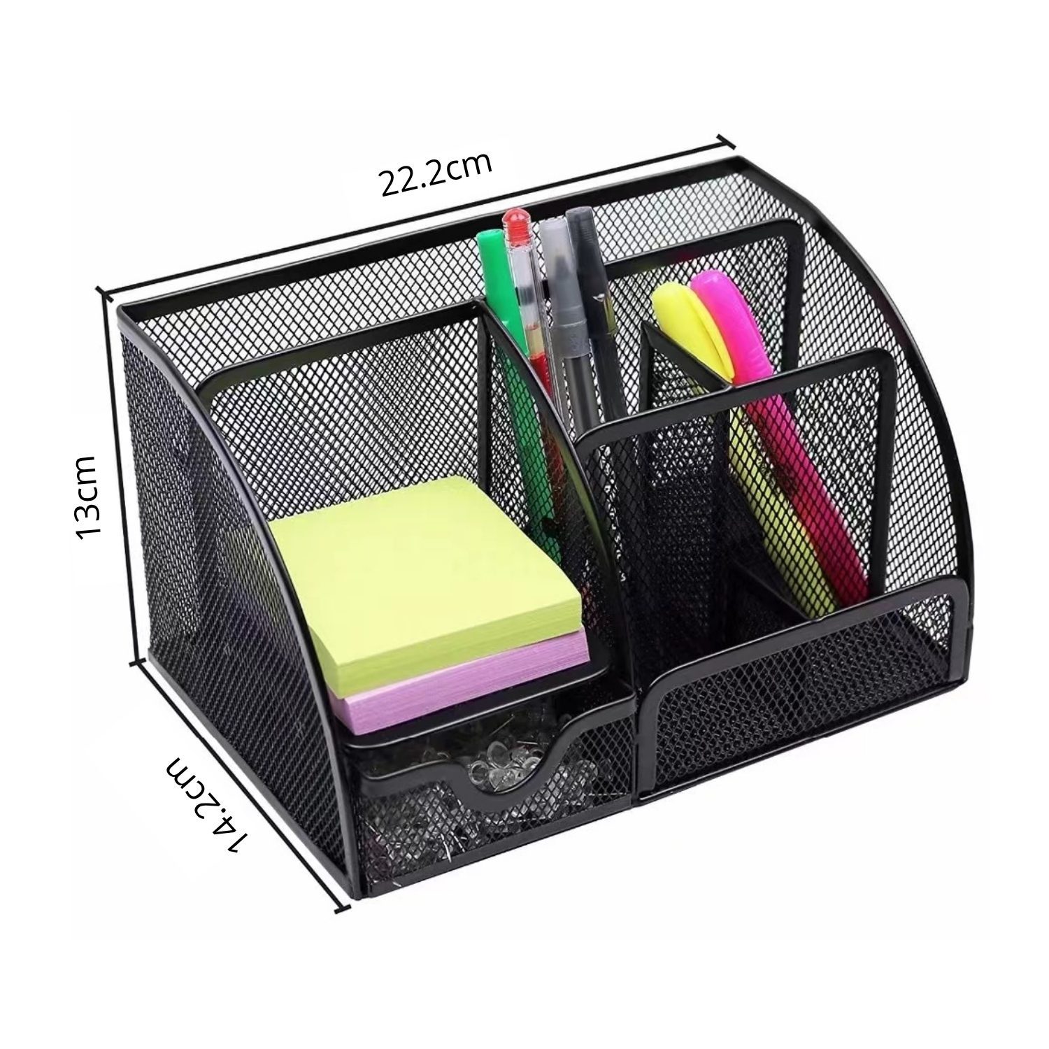 Organizador De Escritorio Metálico Negro – Diseño Moderno - Imagen 4