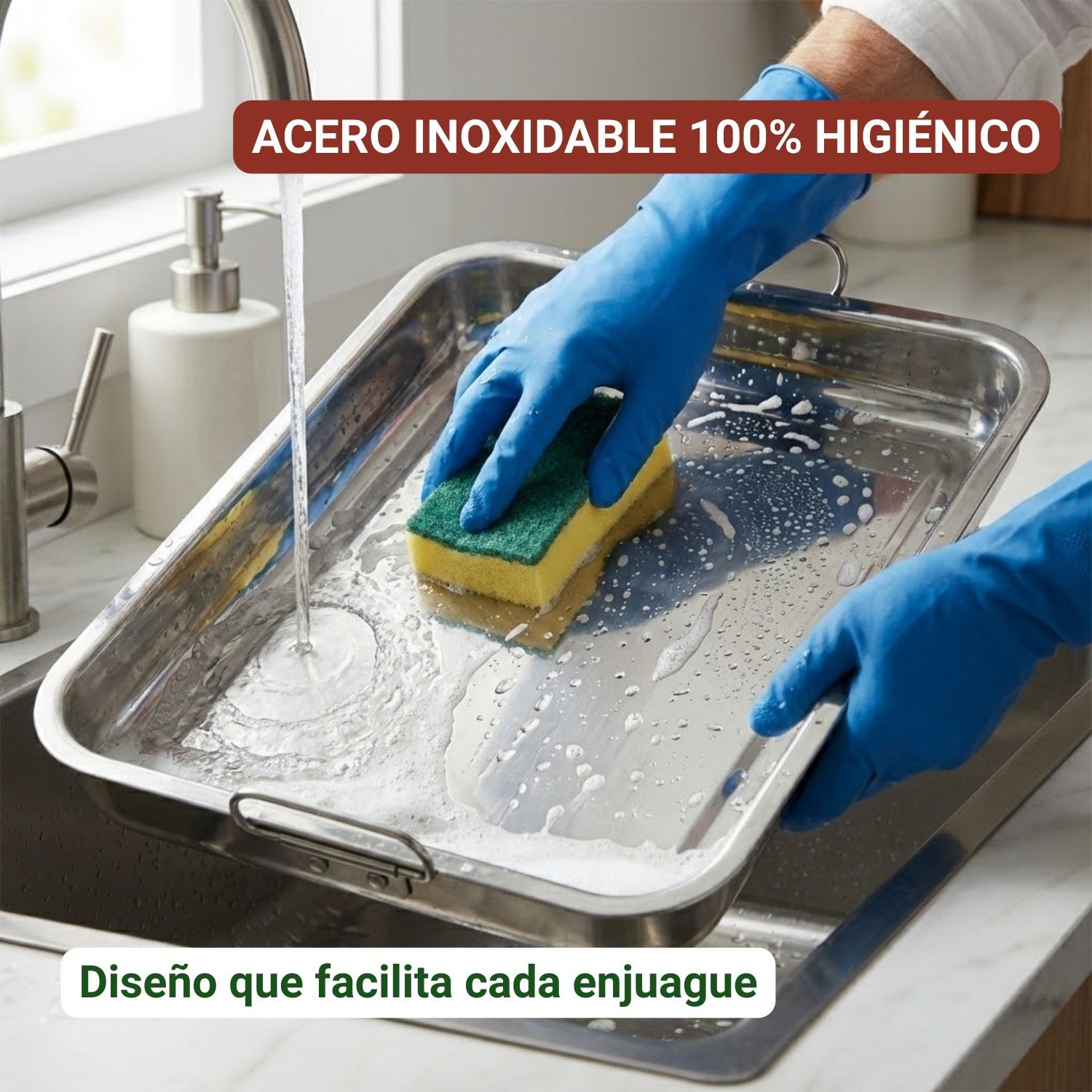 Asadera Bandeja de Acero Inoxidable 39 x 29cm - Imagen 5