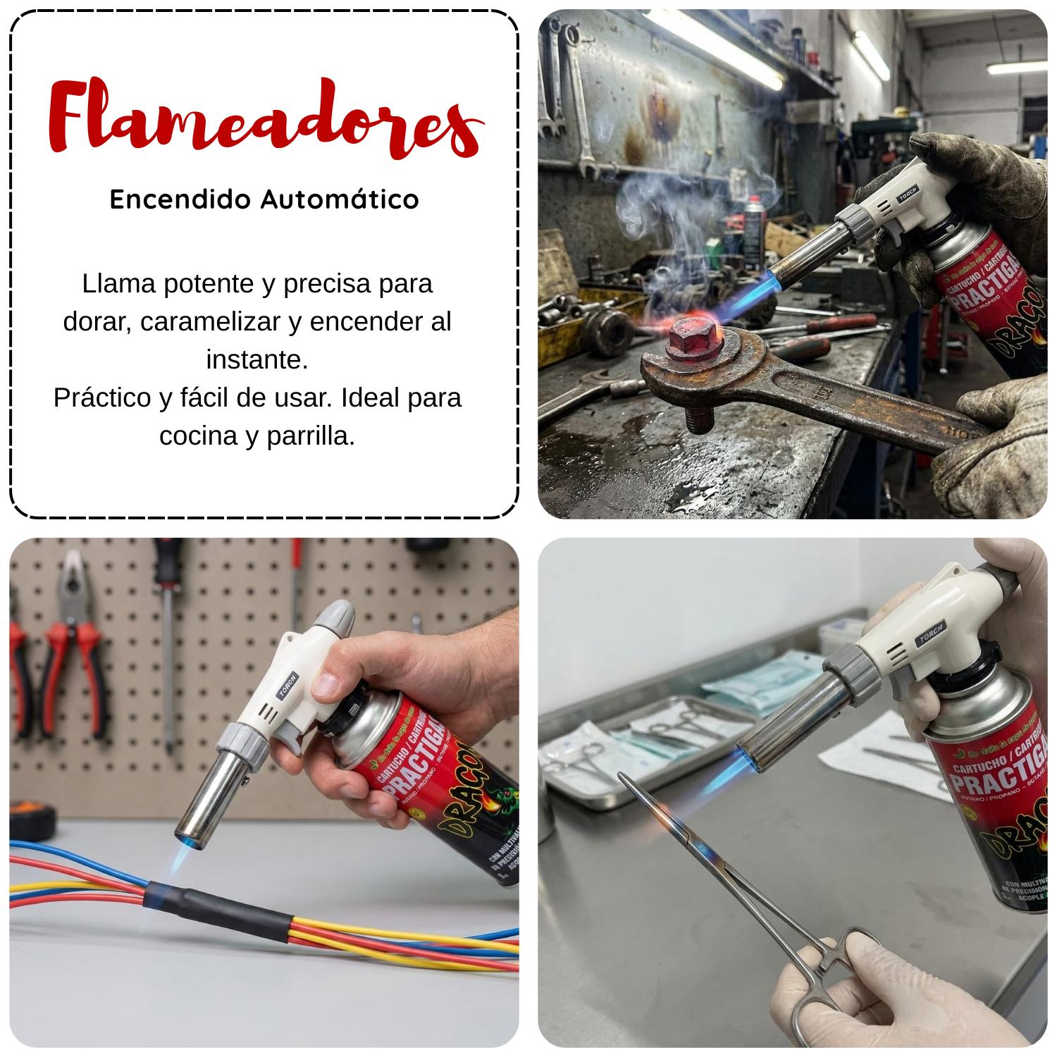 Soplete Flameador Multipropósito + Gas Butano - Imagen 5