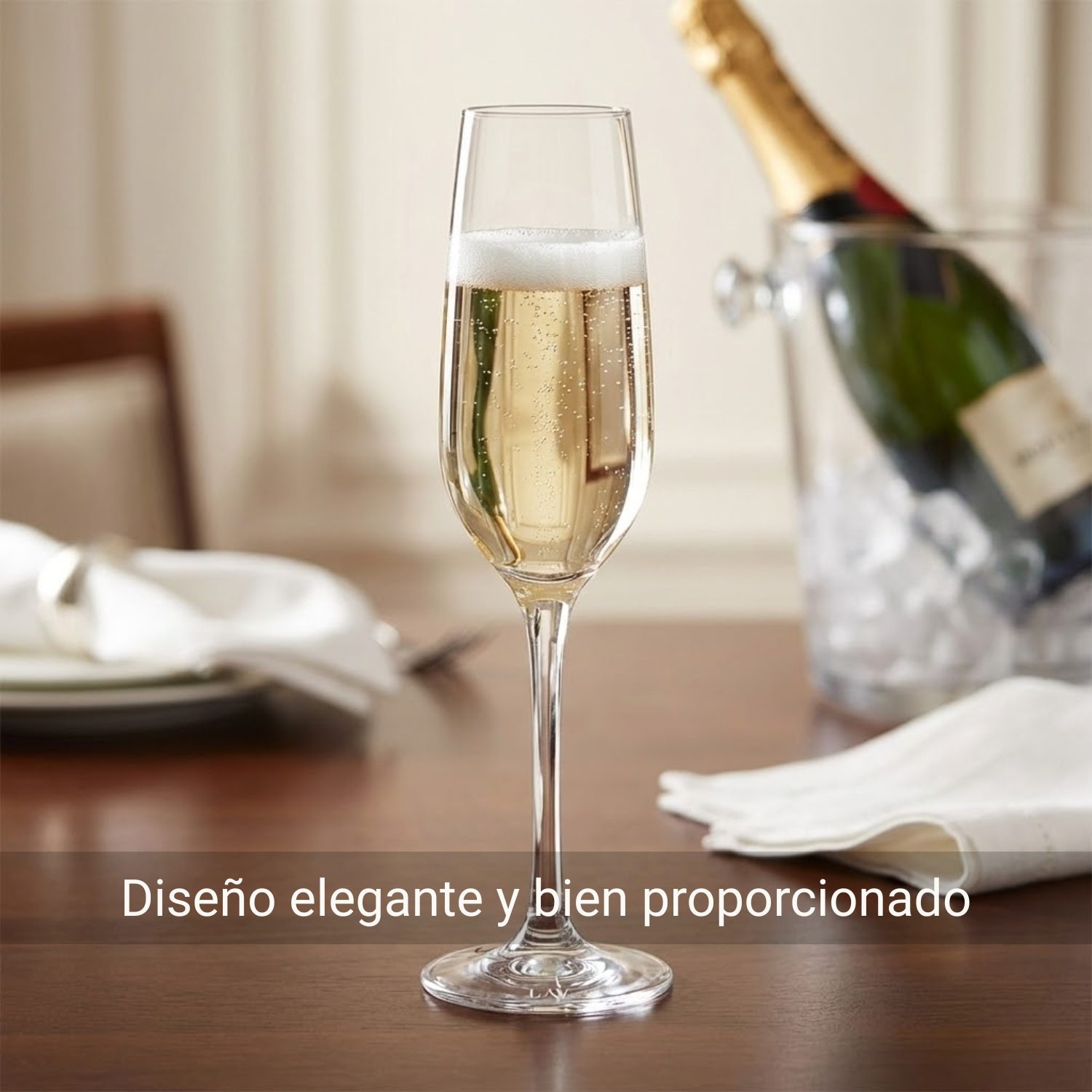 Copa Champaña de Cristal Hausmann 244ml, Set de Copas - Imagen 2