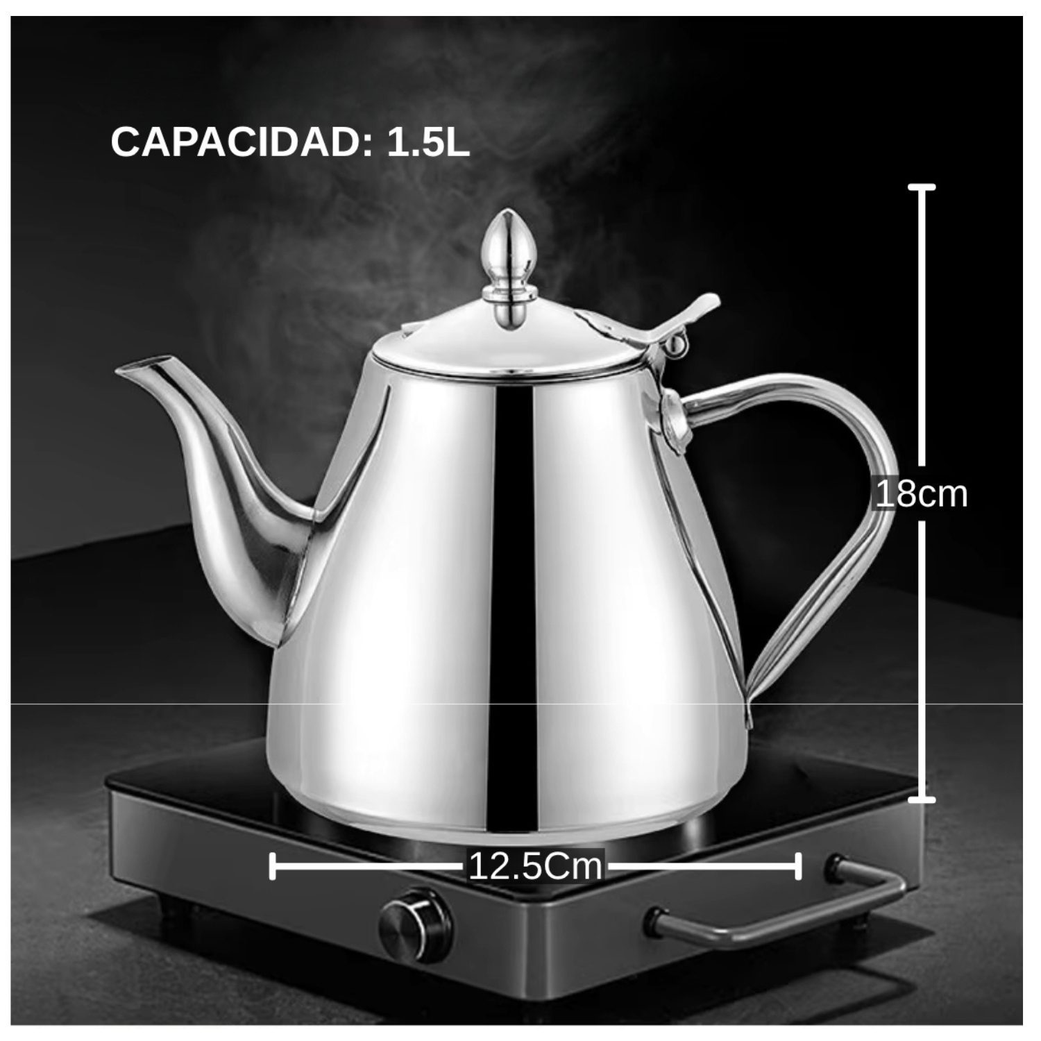 Jarra Tetera Infusor con Filtro de Acero Inoxidable 1 . 5L - Imagen 3