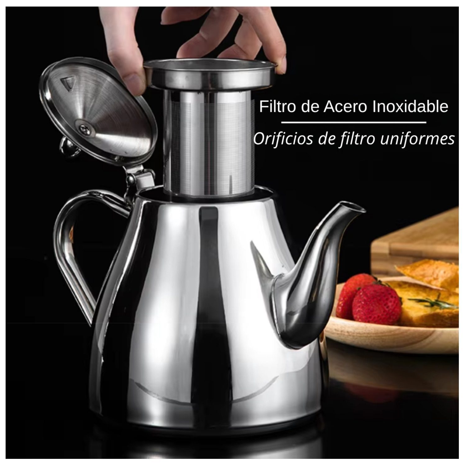 Jarra Tetera Infusor con Filtro de Acero Inoxidable 1 . 5L - Imagen 2