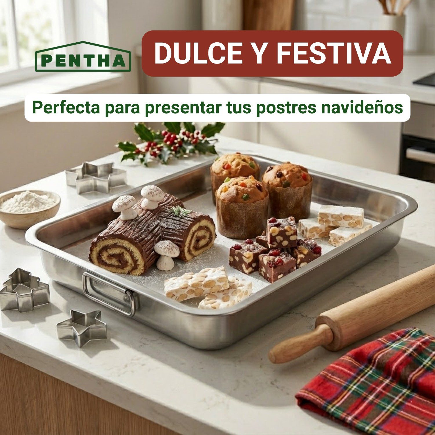 Asadera Bandeja de Acero Inoxidable 39 x 29cm - Imagen 4