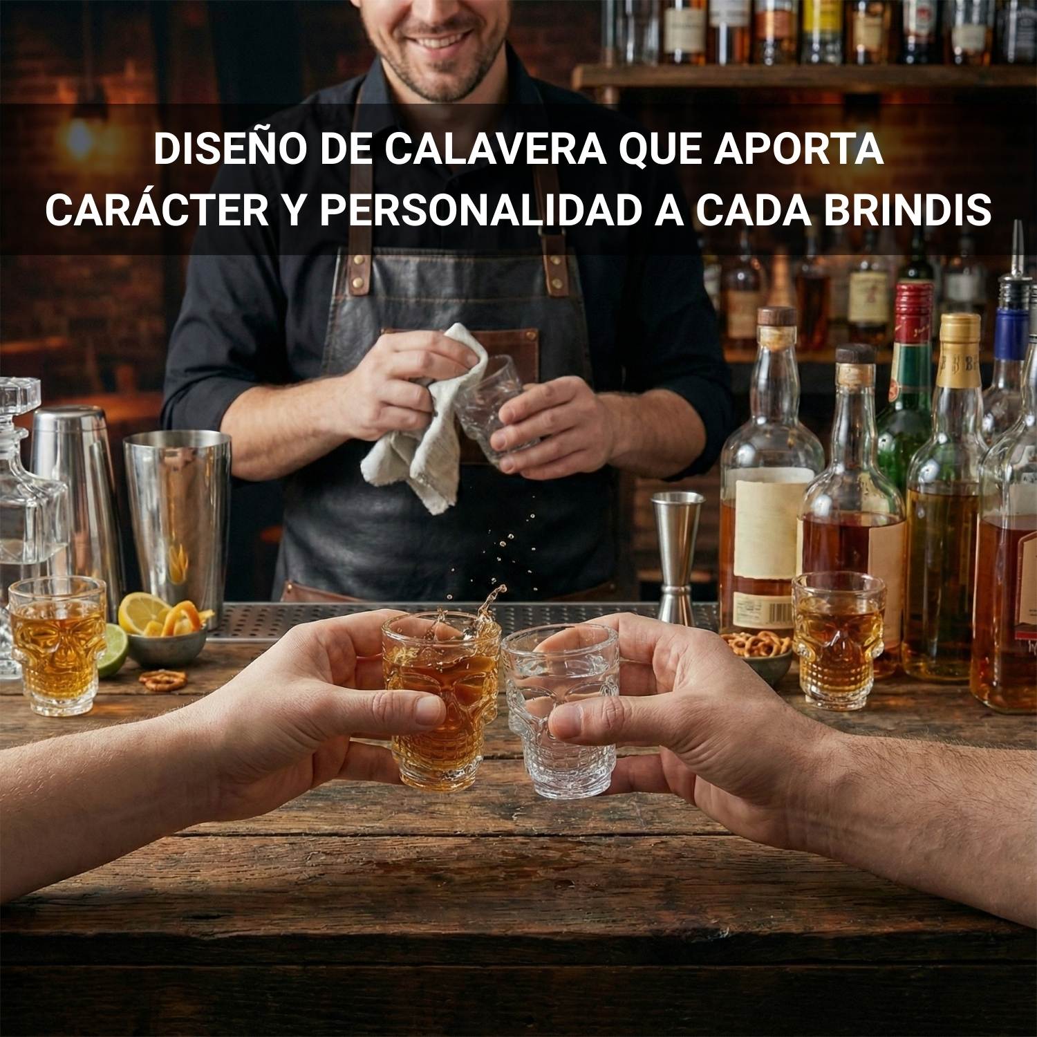 Vaso Shot Tequilero 50ml Calavera Set X6 - Imagen 3