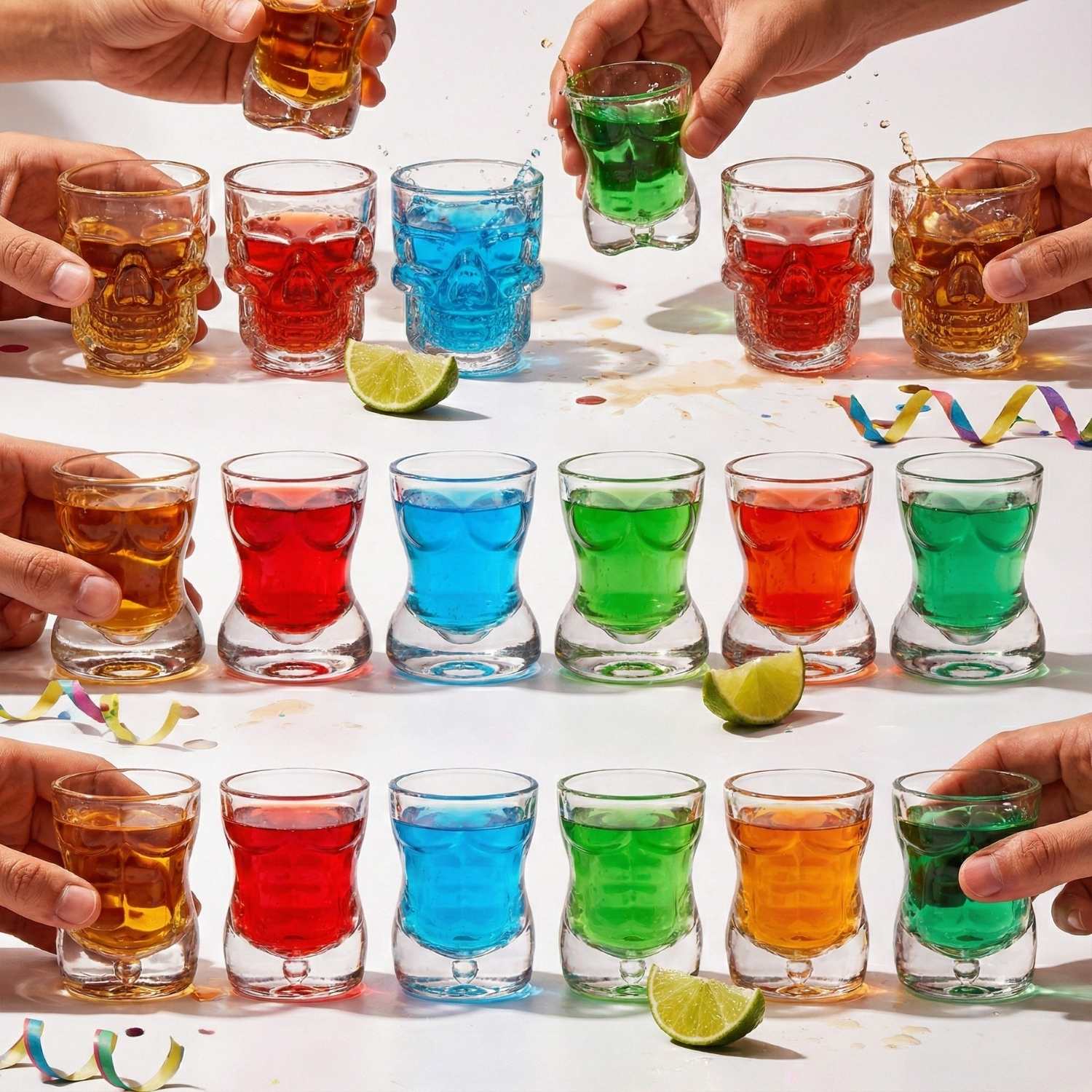 Vaso Shot Tequilero Diseño Variado Set X18 - Imagen 7