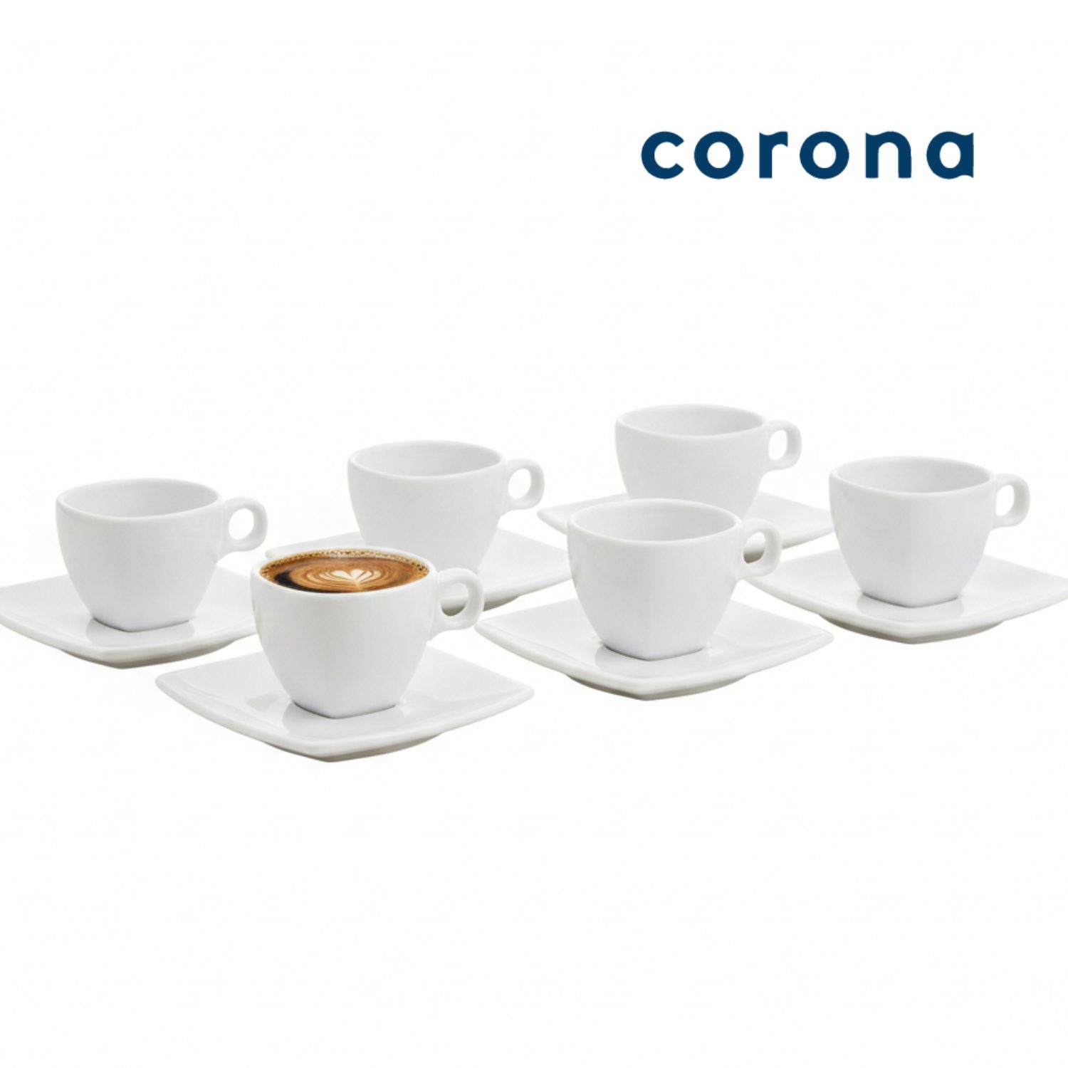Set Taza para Café Espresso más Plato Corona 100ml - 12pzs Actualite