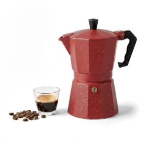 Cafetera Italiana Moka de 6 tazas Color Rojo de 300ml