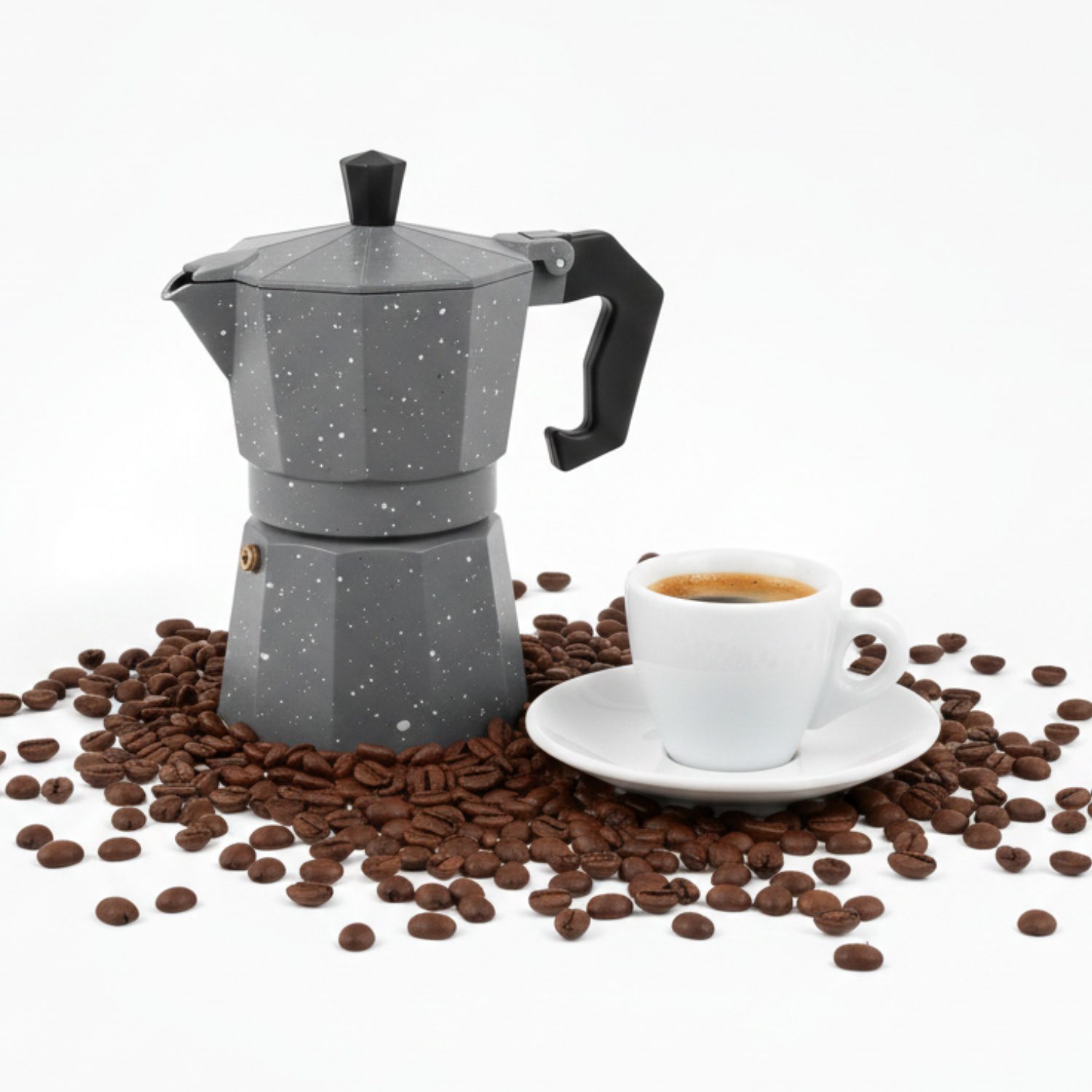 Cafetera Moka Italiana Espresso De 3 Tazas - 150ml Color Gris