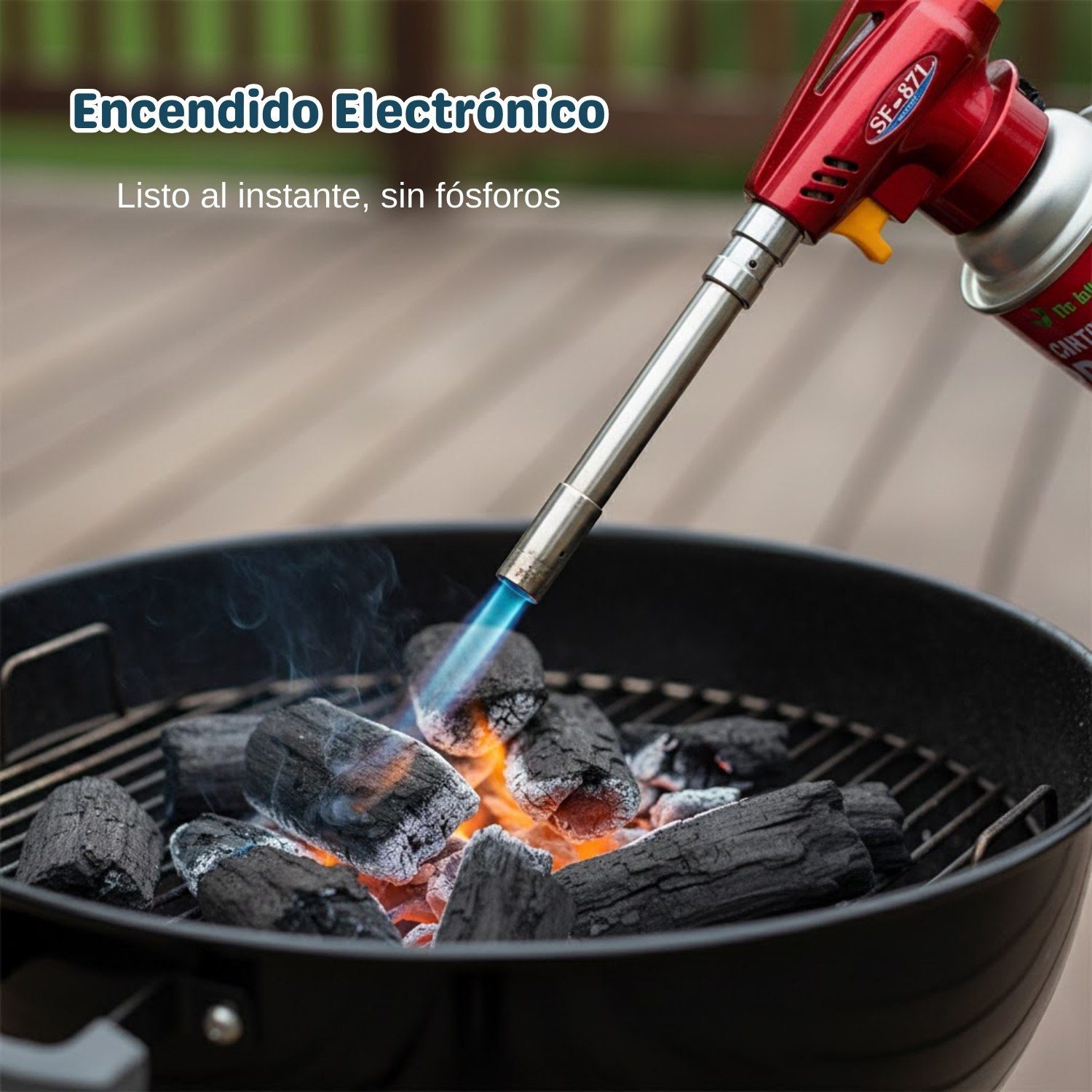 Cabezal Soplete Encender Barbacoas + Gas Butano - Imagen 2